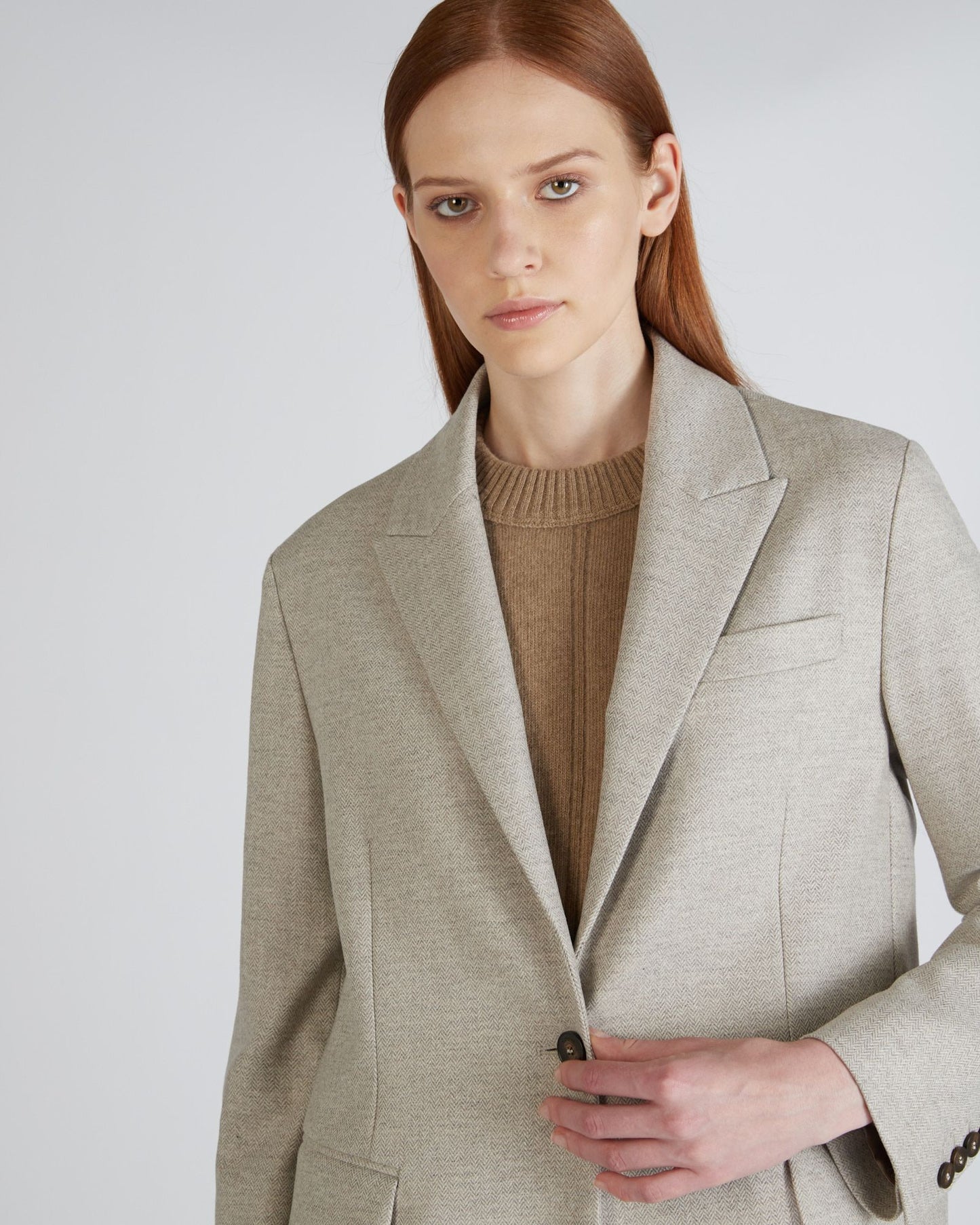 Wide fit jacket in stretch flannel