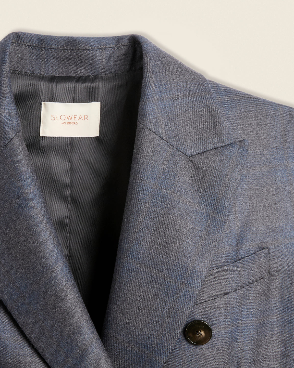 Veste croisée coupe classique en flanelle de laine à carreaux