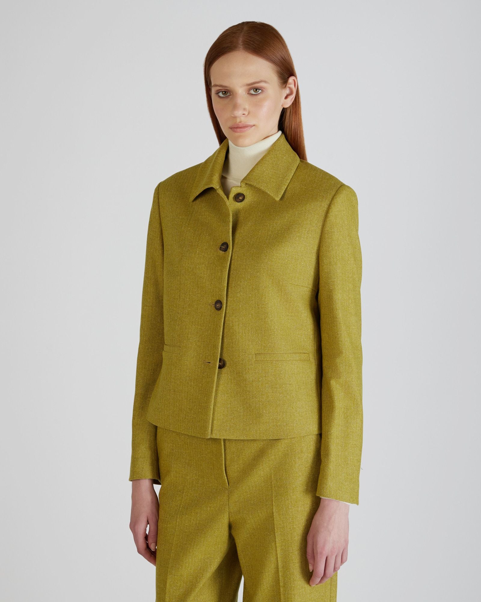 Regular fit stretch flannel jacket