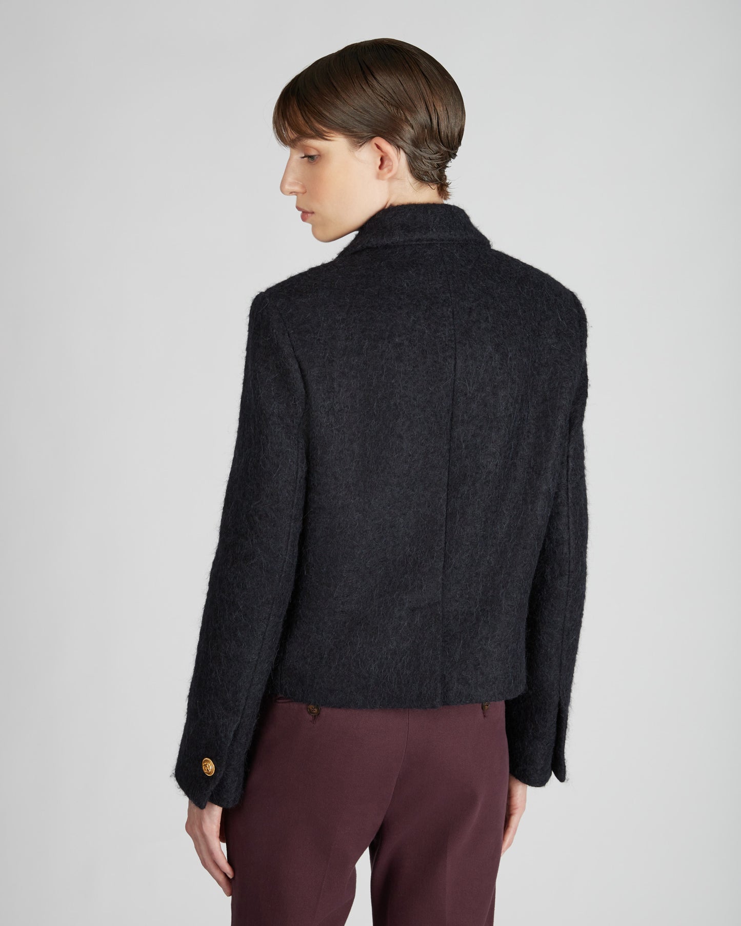 Giacca regular fit in bouclé di lana