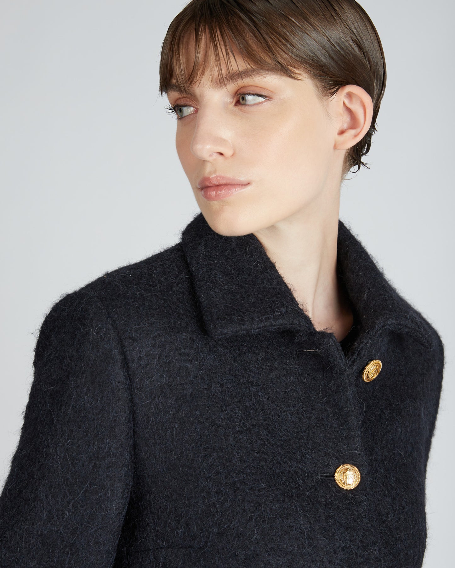 Giacca regular fit in bouclé di lana