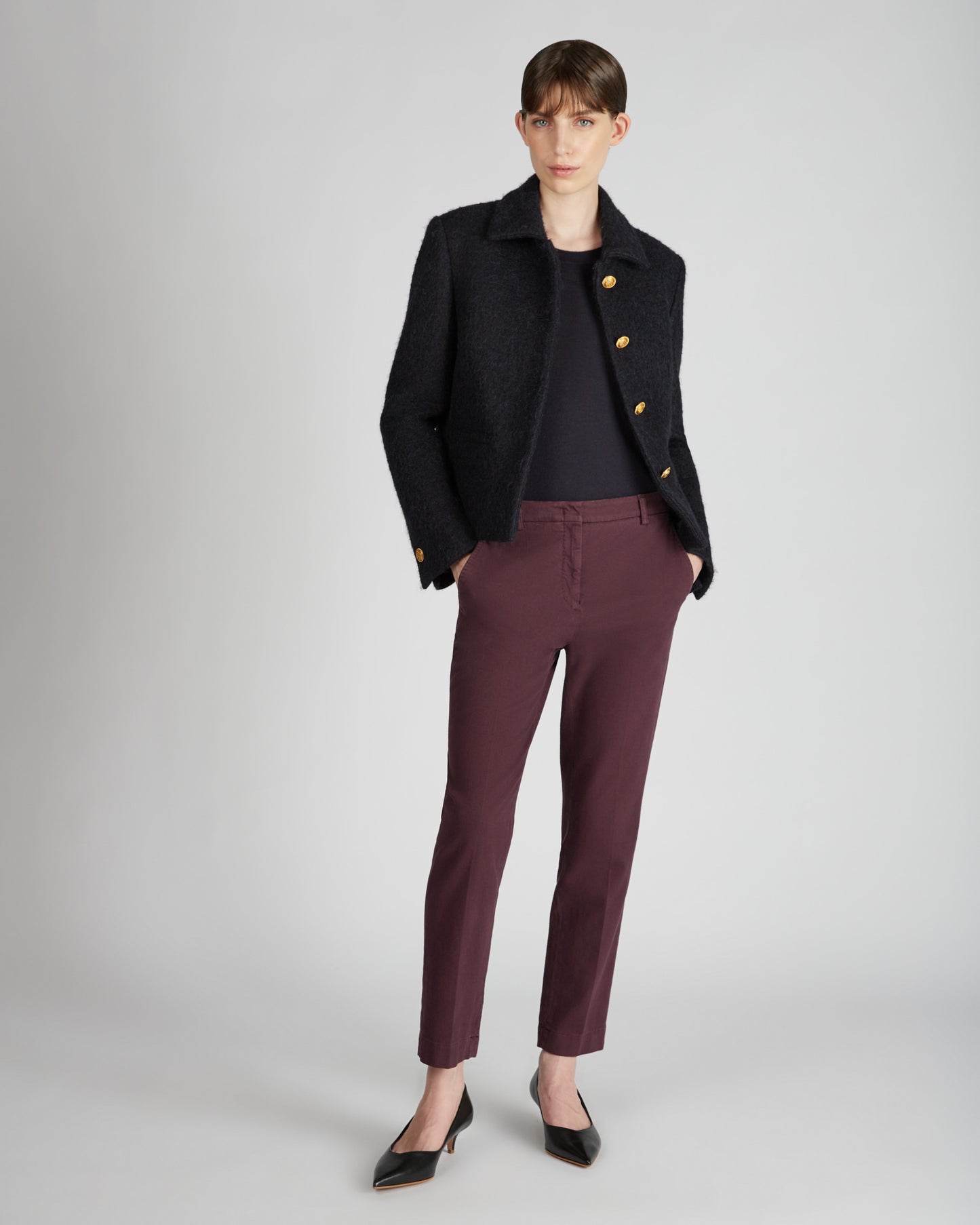 Giacca regular fit in bouclé di lana