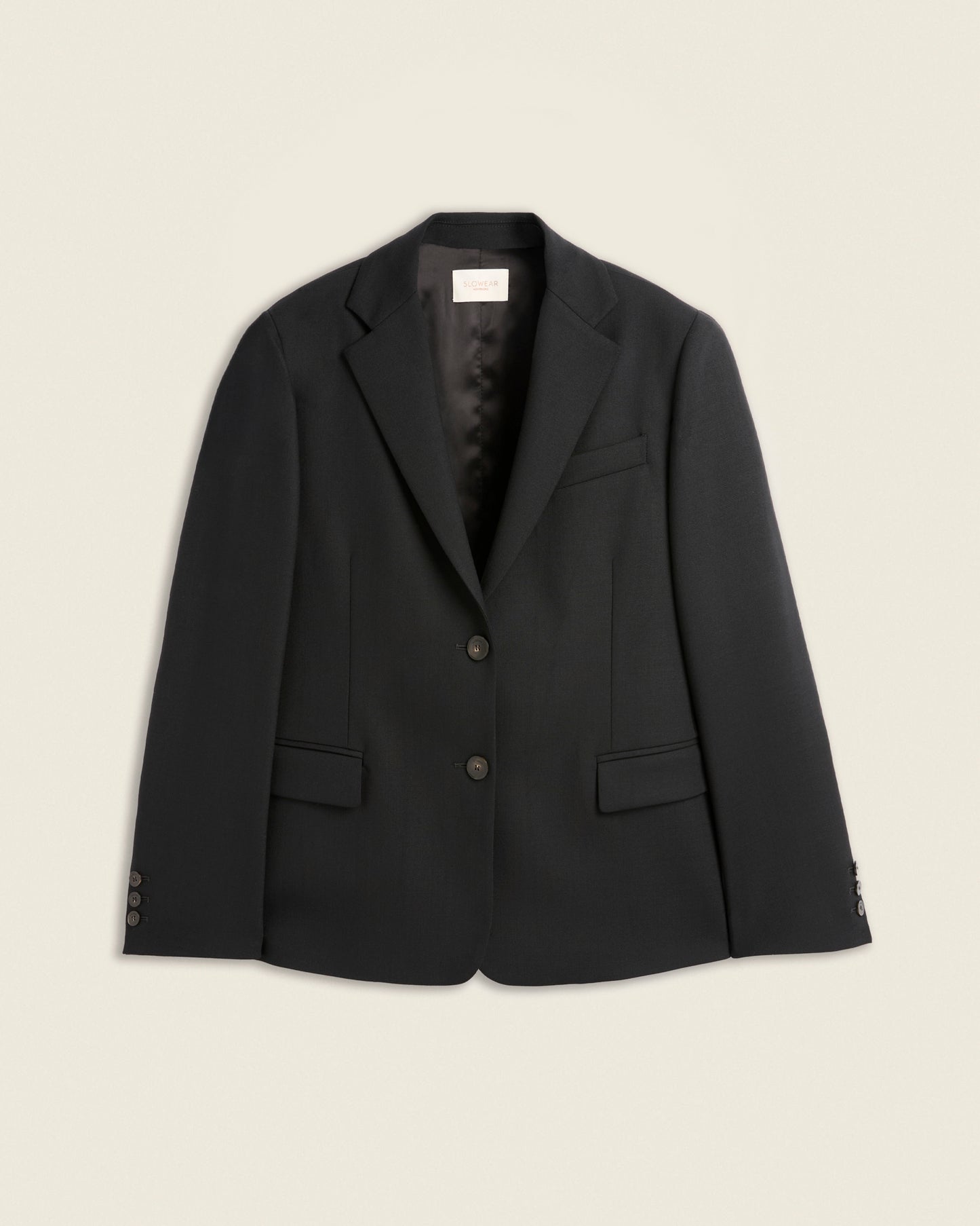 Veste droite coupe classique en laine bi-stretch
