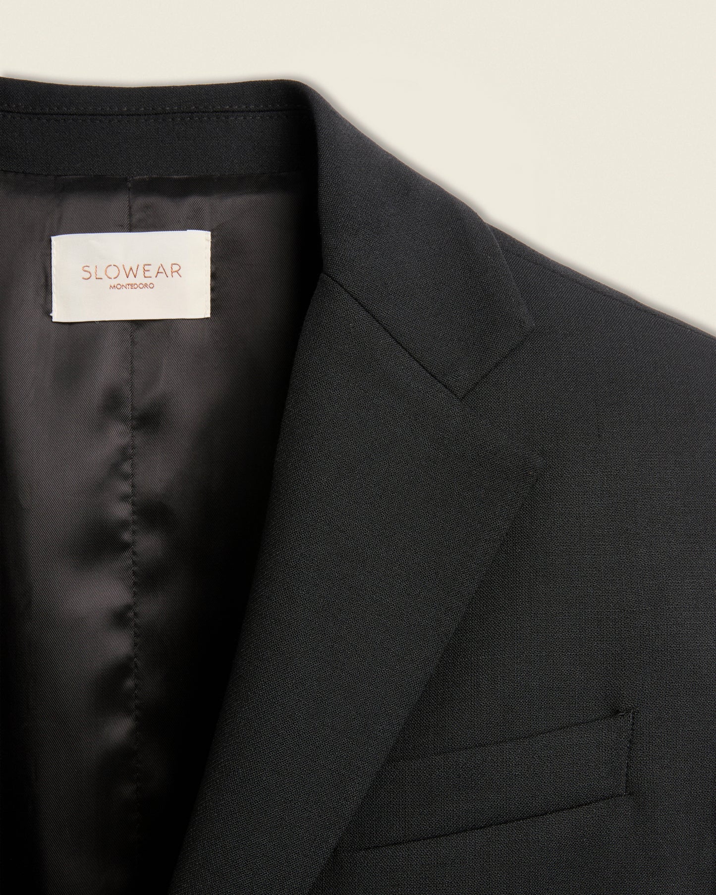 Veste droite coupe classique en laine bi-stretch