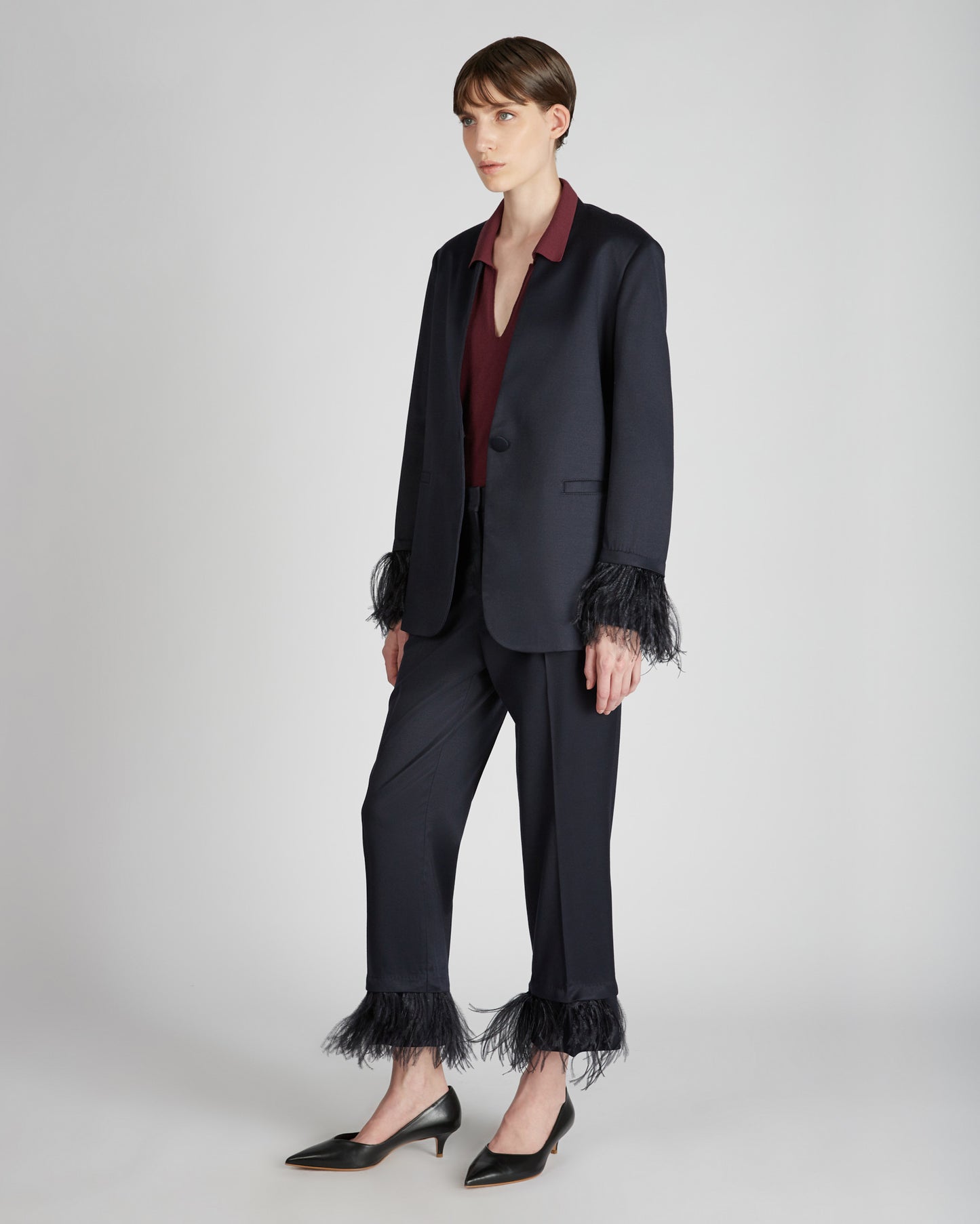 Regular fit shiny flannel jacket