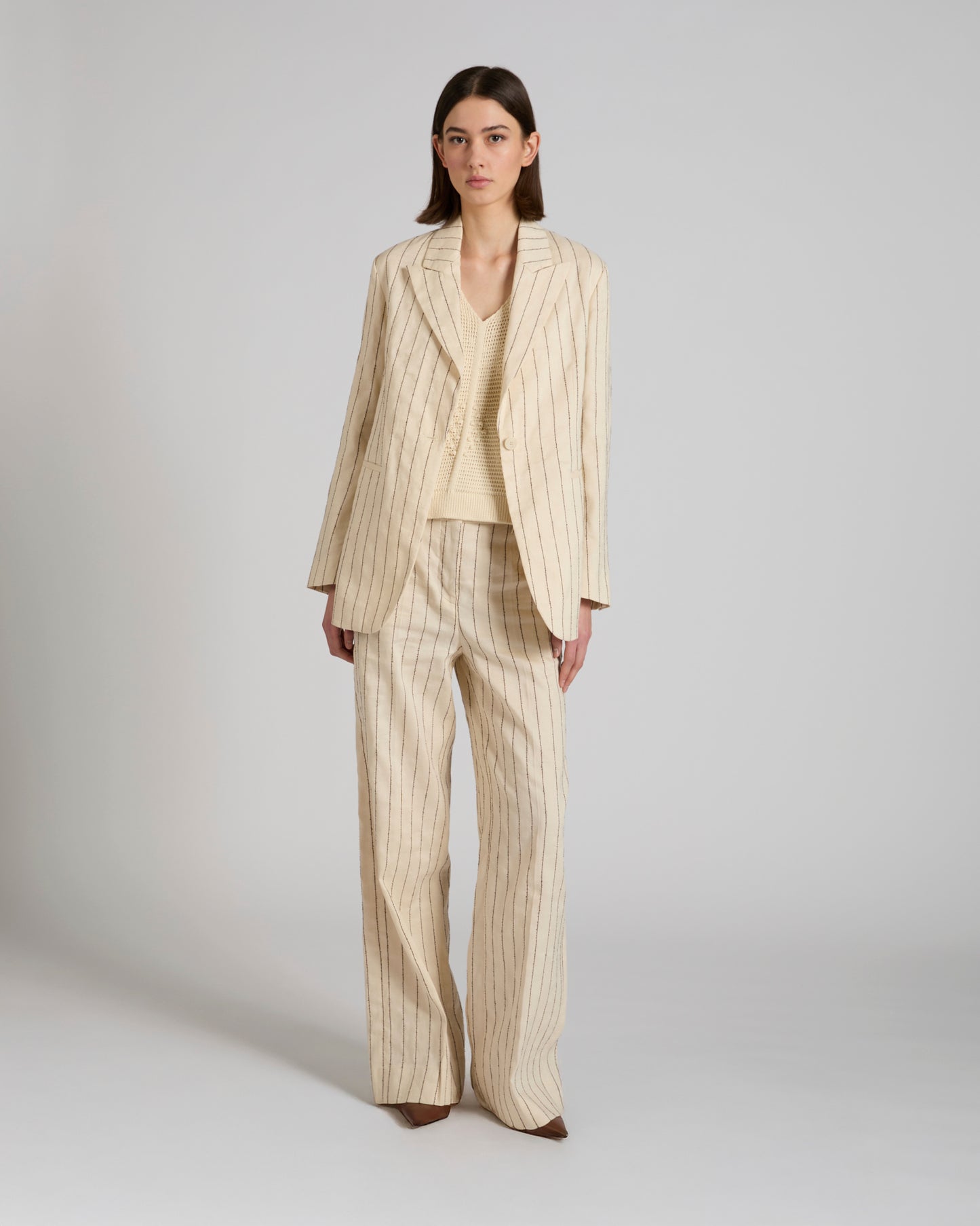 Regular fit jacket in linen blend