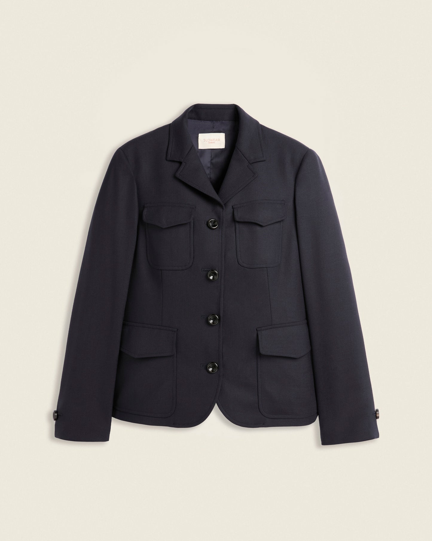 Veste courte coupe slim en laine bi-stretch
