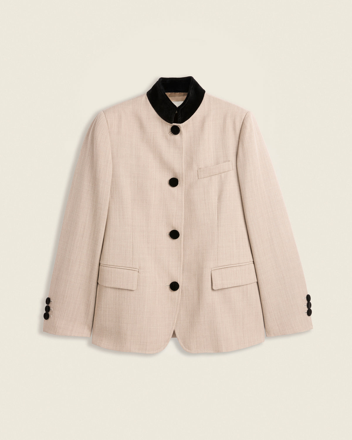 Regular Fit Jacke aus Woll-Cavalry-Twill