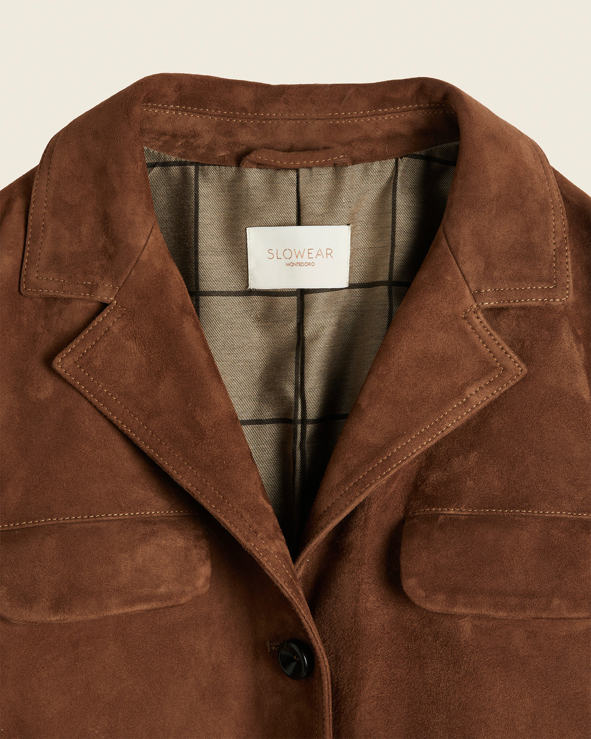 Regular fit suede overshirt