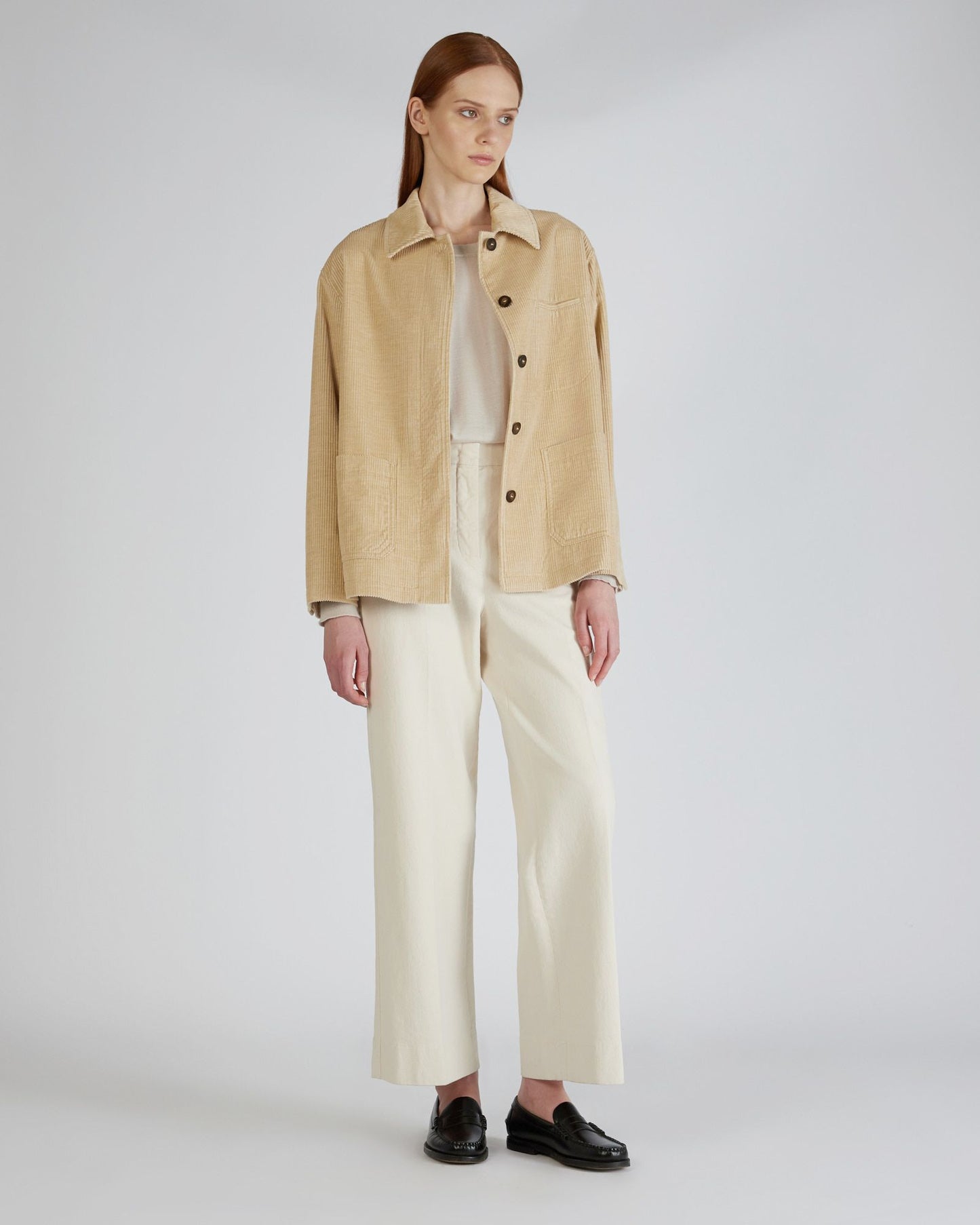 Wide fit corduroy blouson jacket