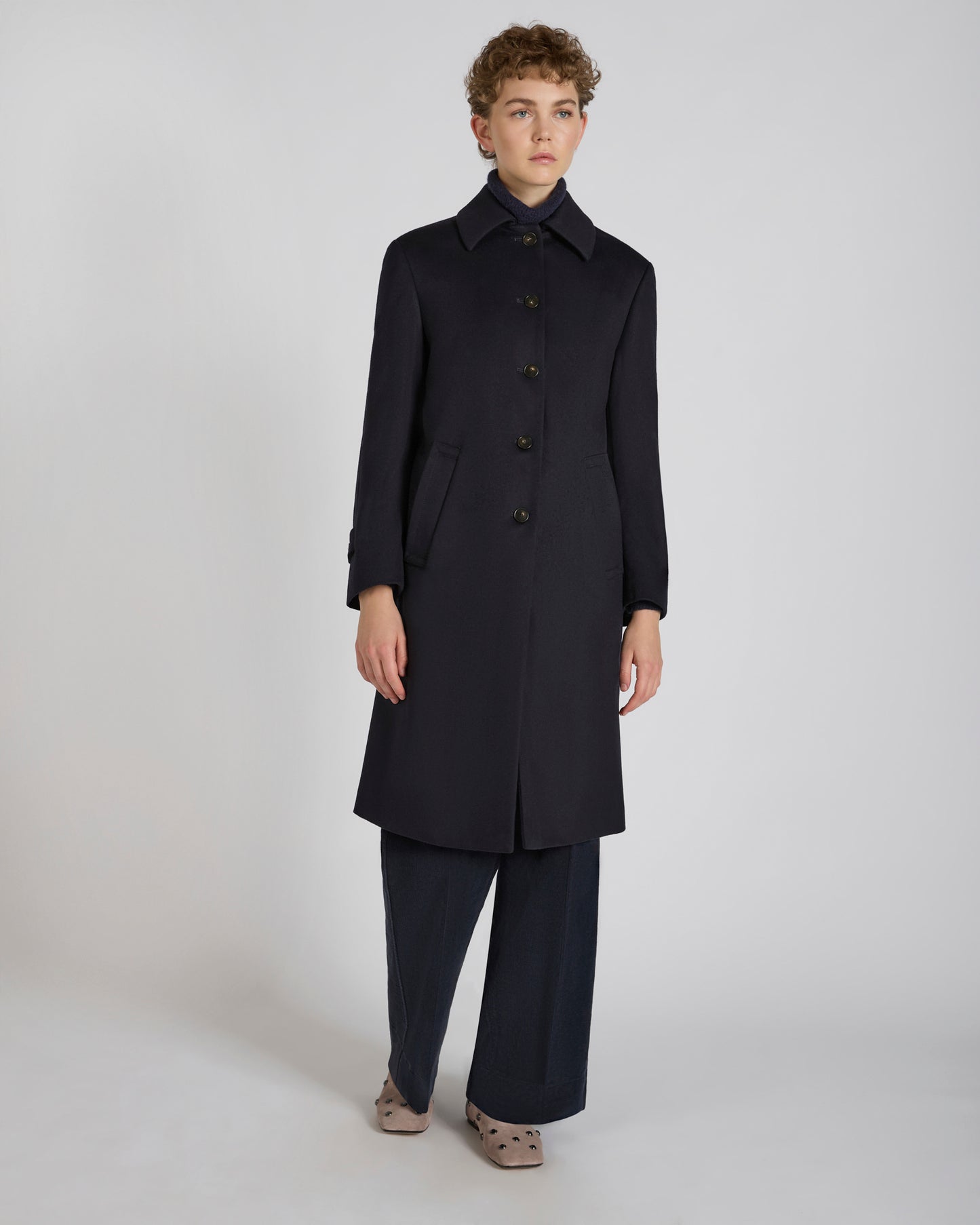 ウールとカシミア・ワイドフィットコート