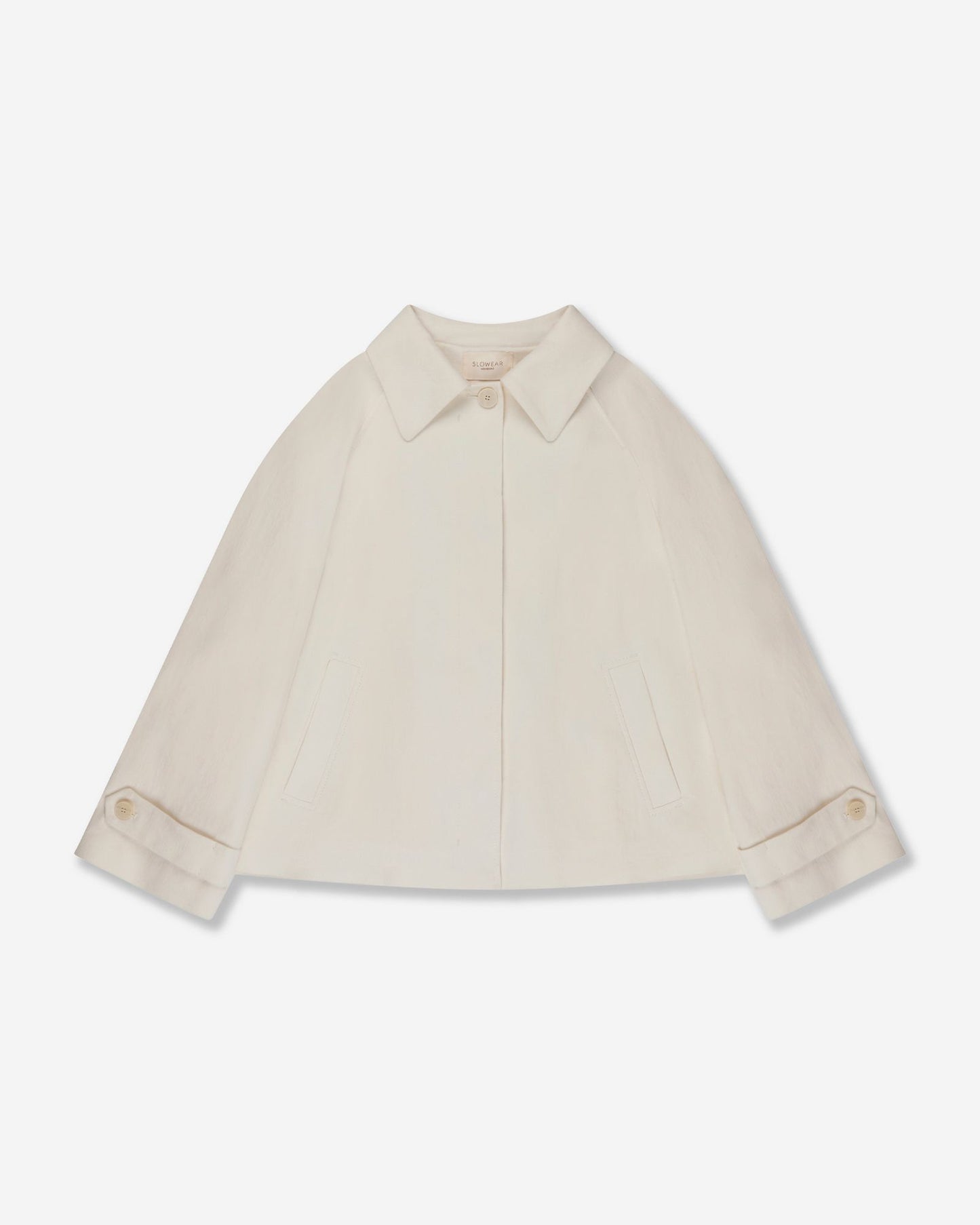 Montedoro - Wide fit caban jacket in cotton and linen panama - ivory