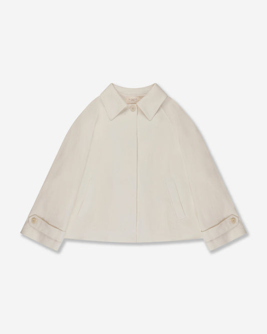 Montedoro - Wide fit caban jacket in cotton and linen panama - ivory