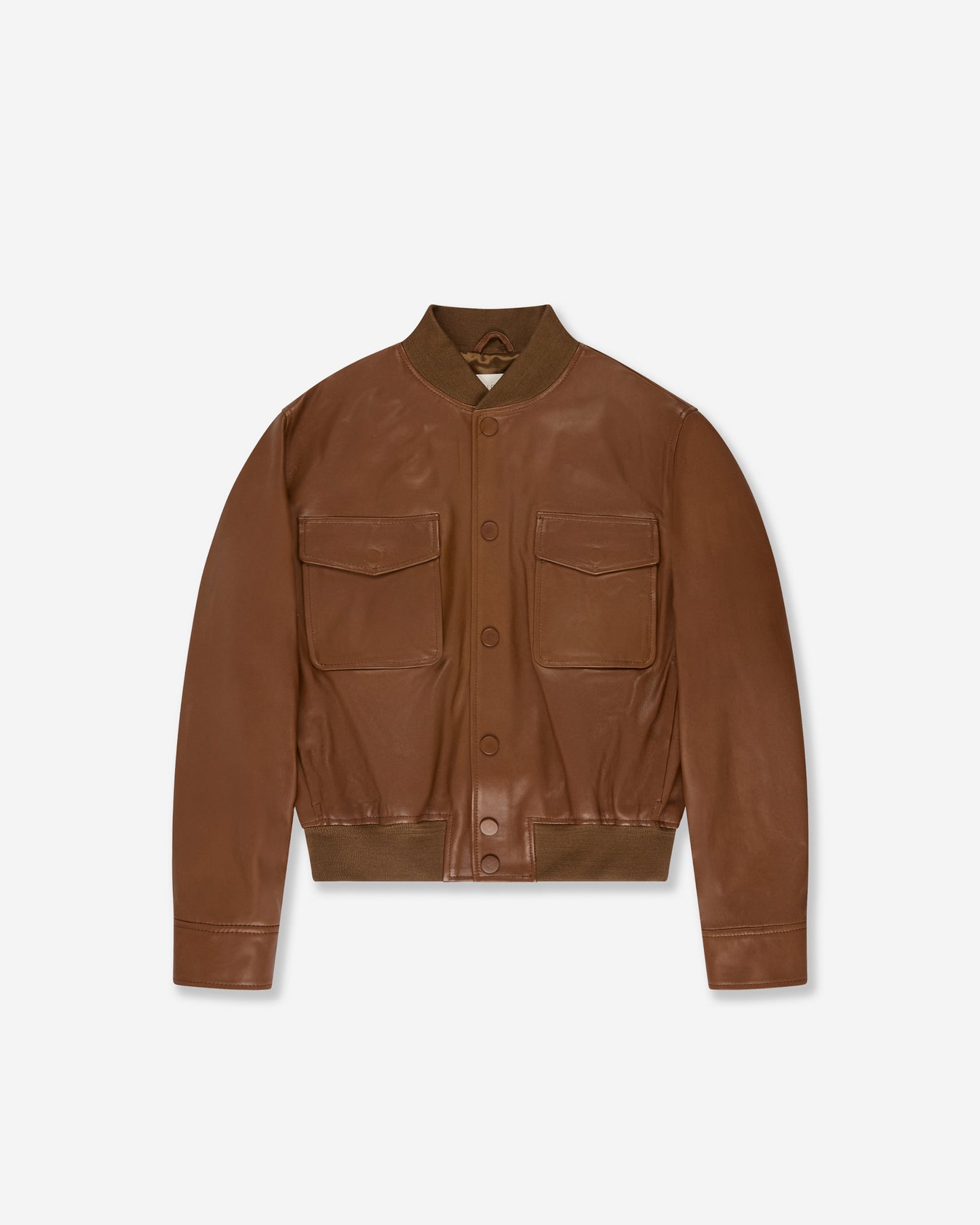 Regular fit nappa leather bomber jacket