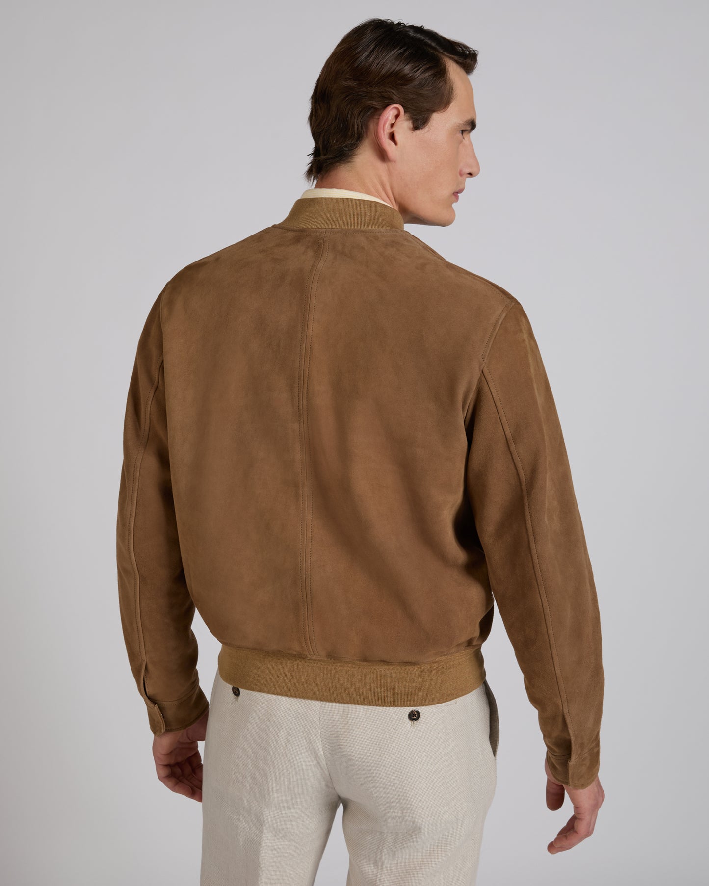 Bomber en cuir suédé