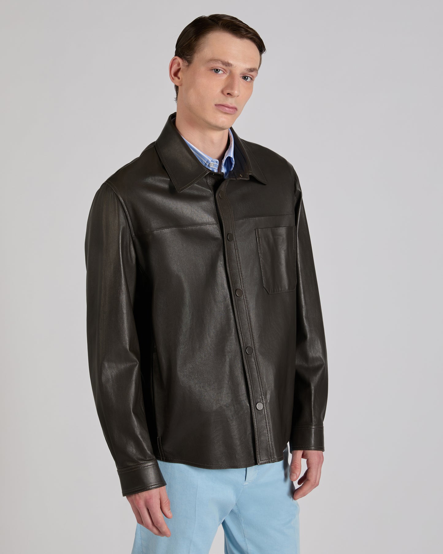 Leather overshirt
