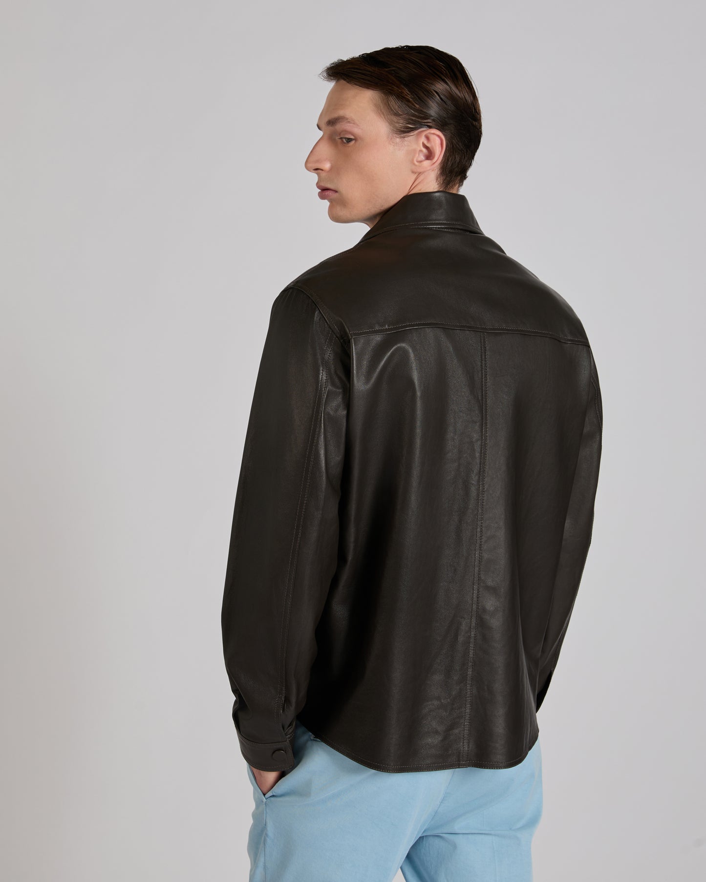 Leather overshirt