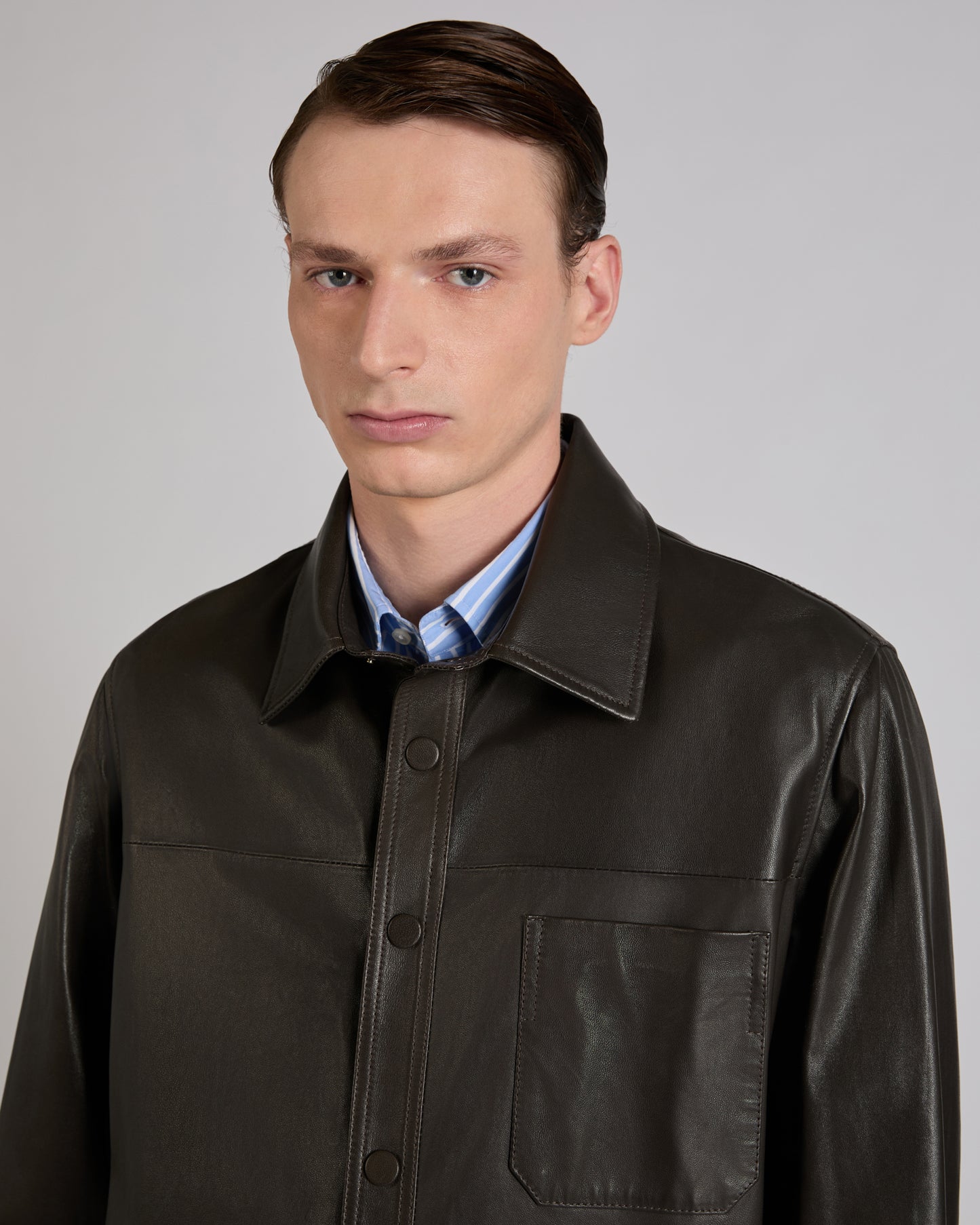 Leather overshirt