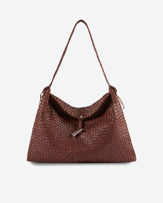 Massimo Palomba - Maxi calfskin shoulder bag - brown