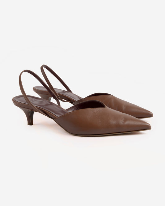 Slingback-Pumps aus Leder