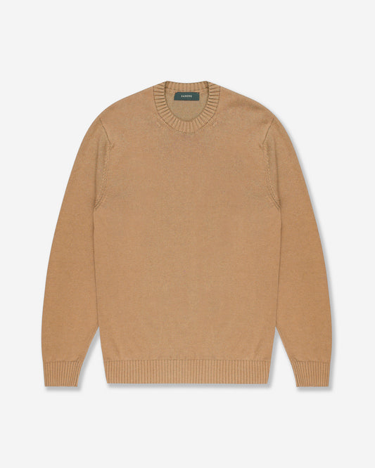 Slim-fit crew neck in linen and cotton