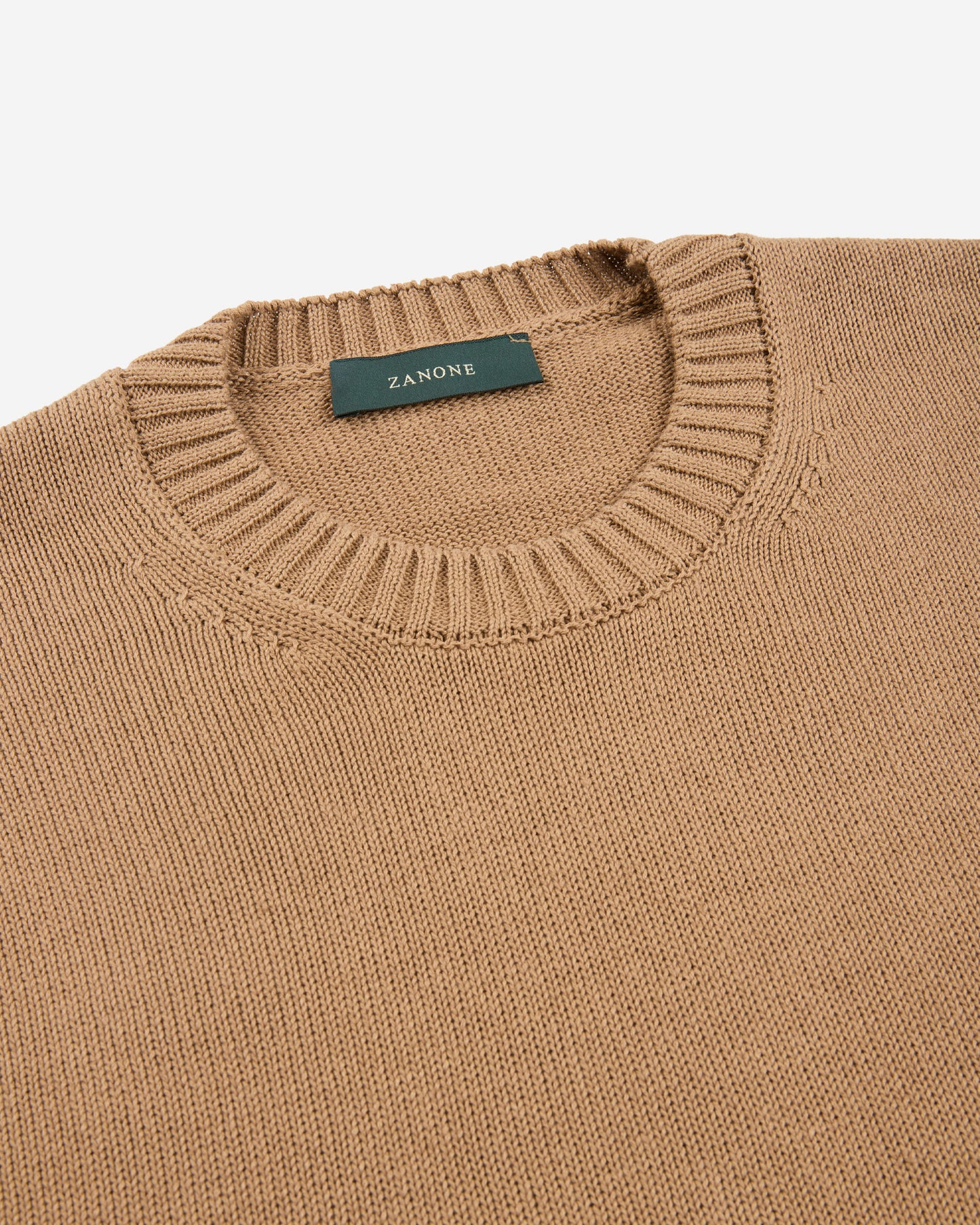 Slim-Fit Rundhalspullover aus Leinen und Baumwolle