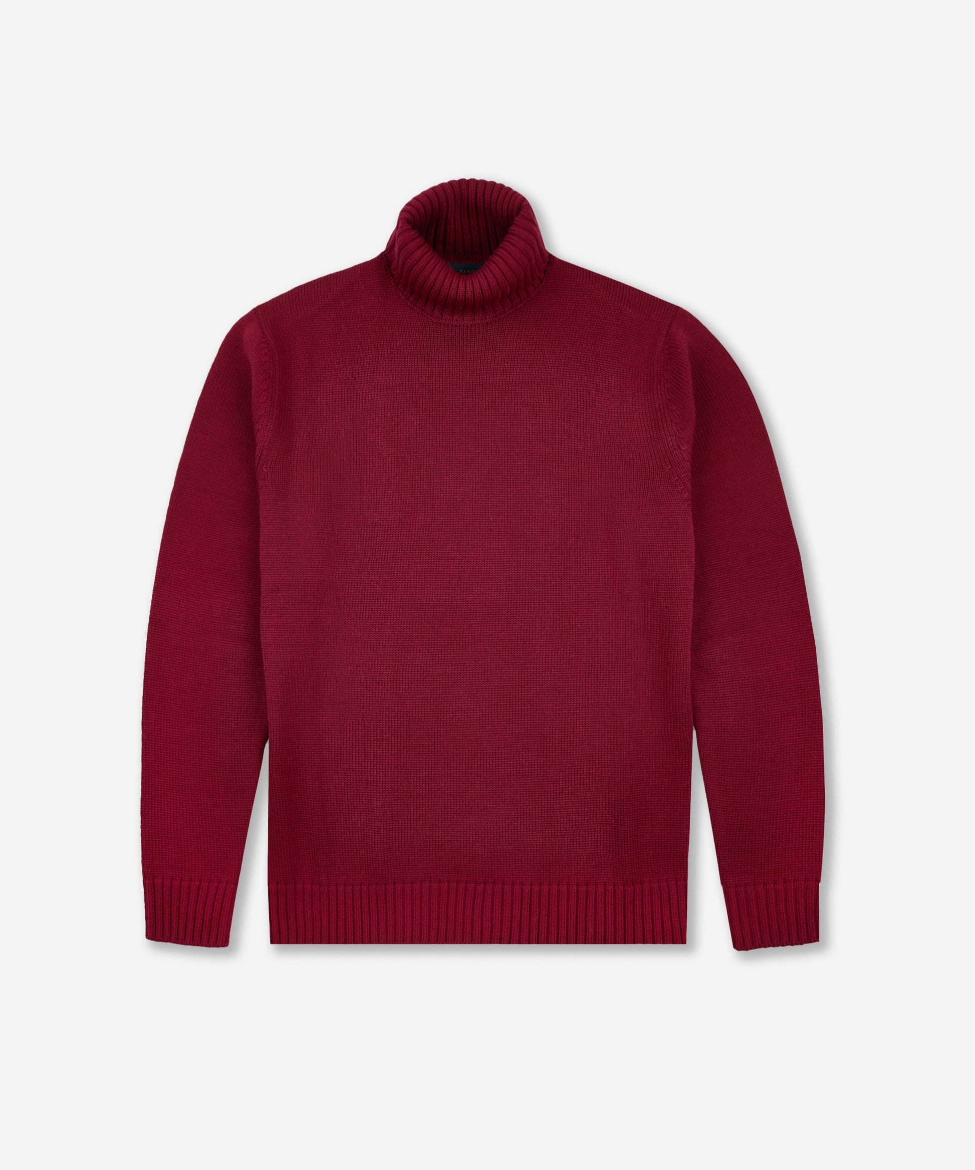 Zanone - Slim-fit merino wool turtleneck sweater - dark red – Slowear