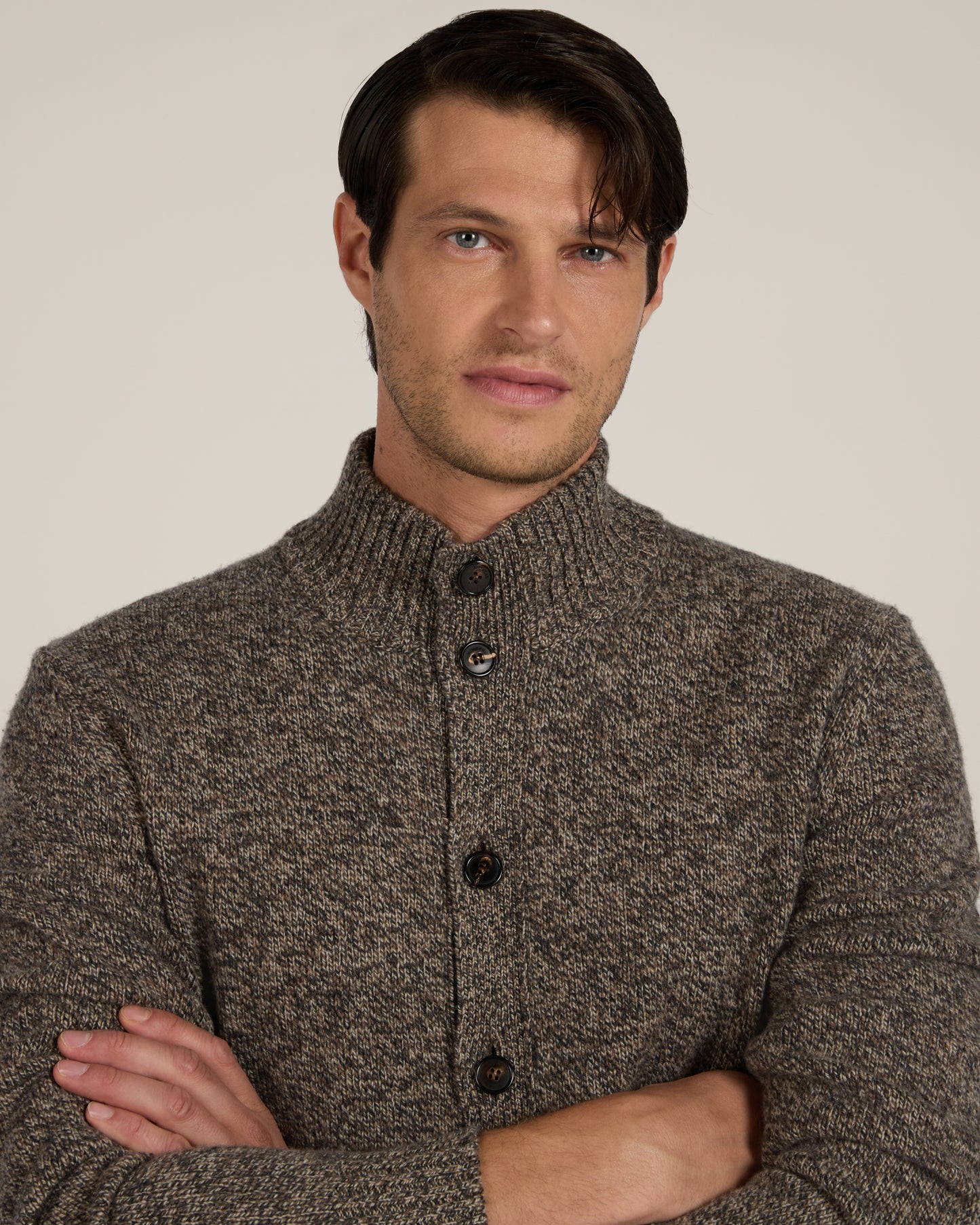 Slim fit Geelong wool bomber cardigan