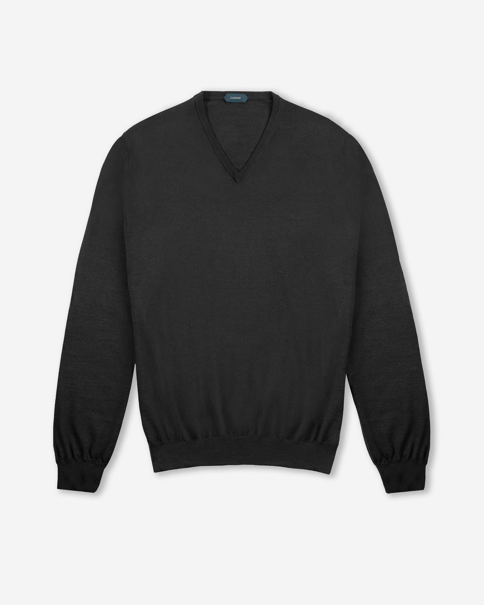 Zanone - Slim-fit V-neck sweater in certified Flexwool - anthracite