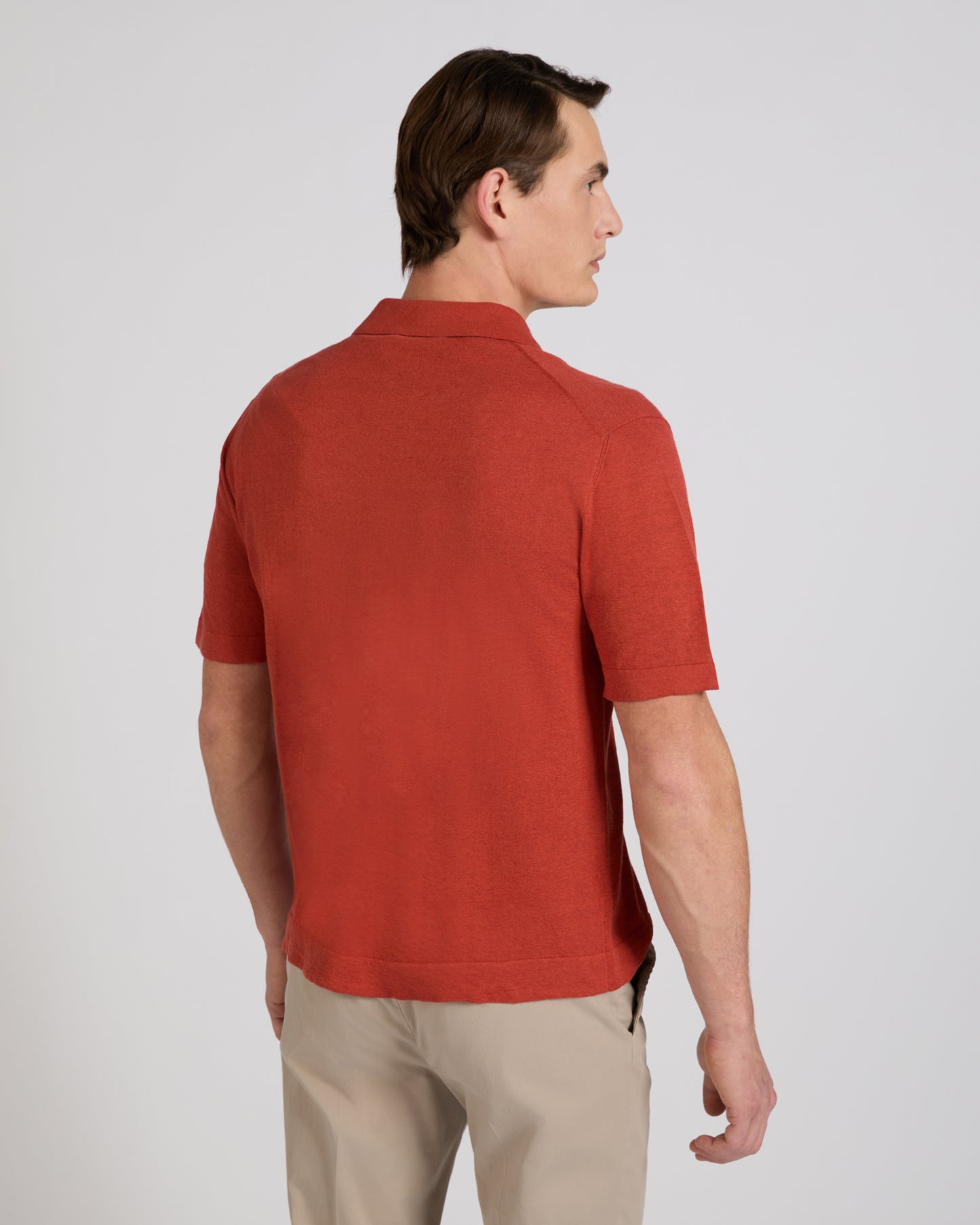 Regular fit linen and cotton shirt