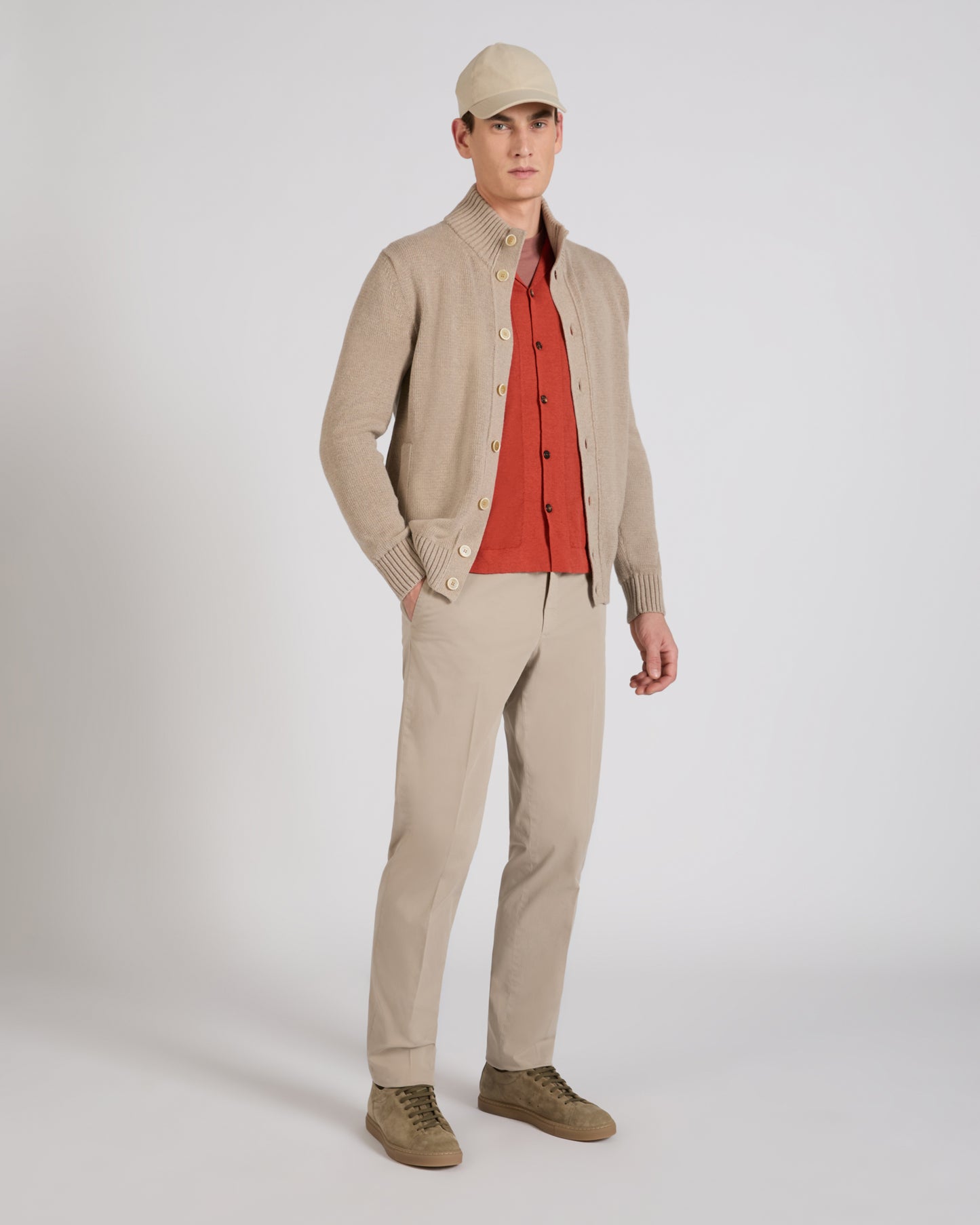 Regular fit linen and cotton shirt