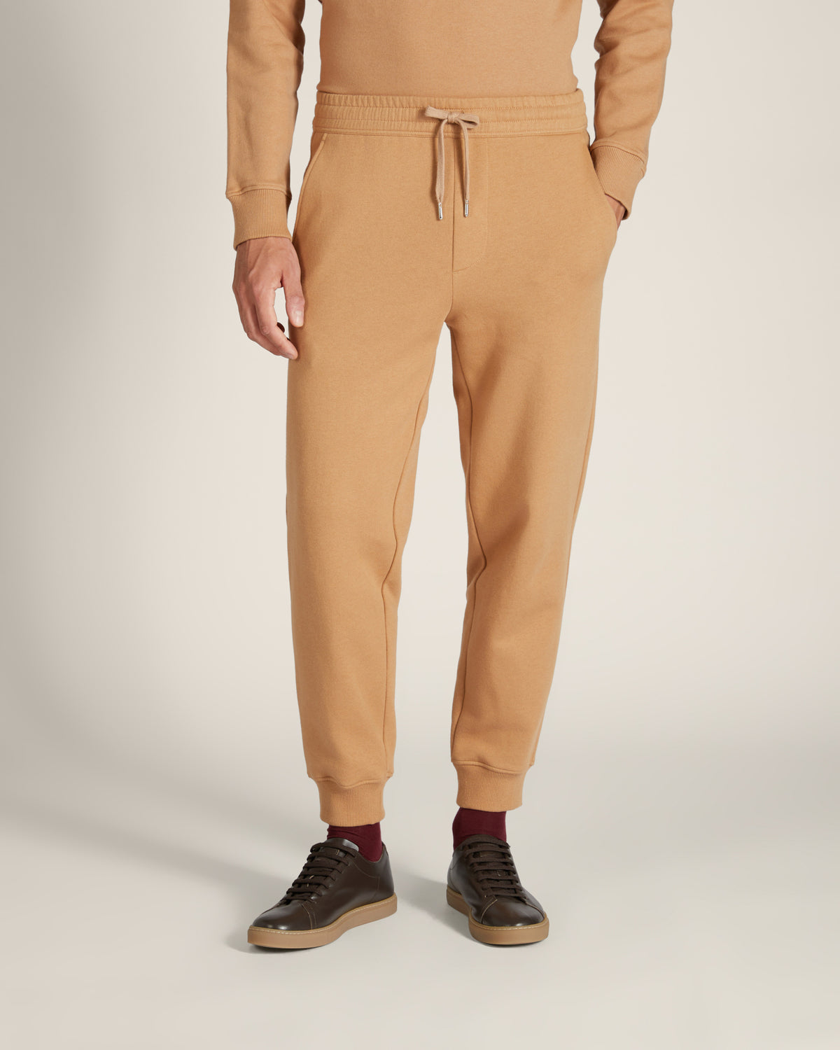 Pantalone jogger regular fit in cotone e cashmere