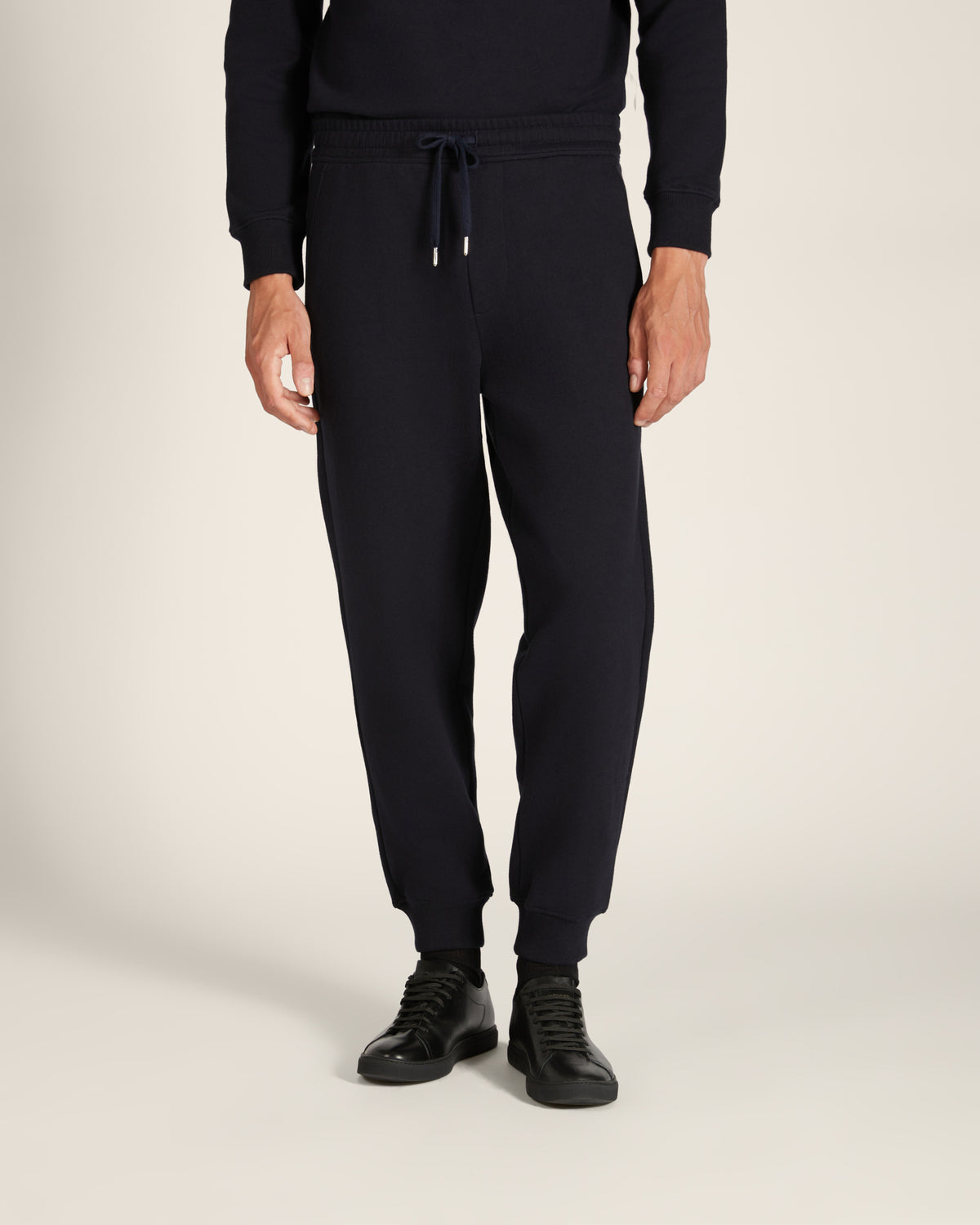 Pantalone jogger regular fit in cotone e cashmere
