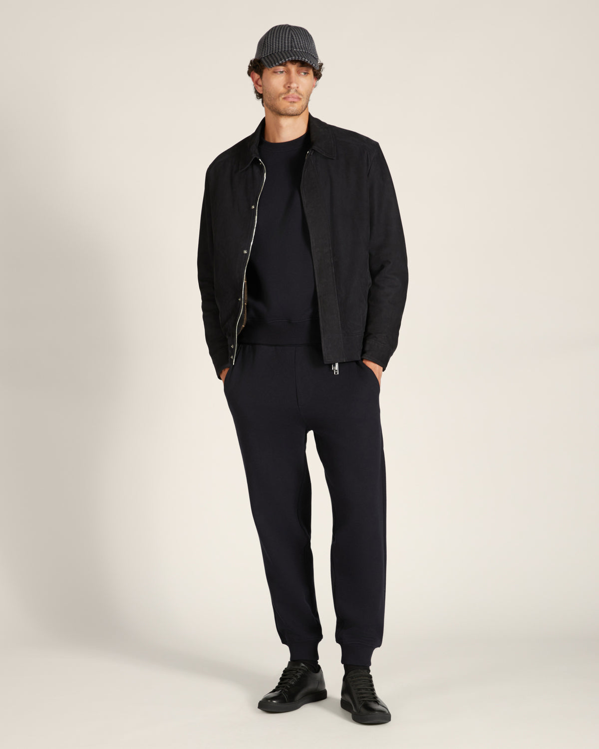 Pantalone jogger regular fit in cotone e cashmere
