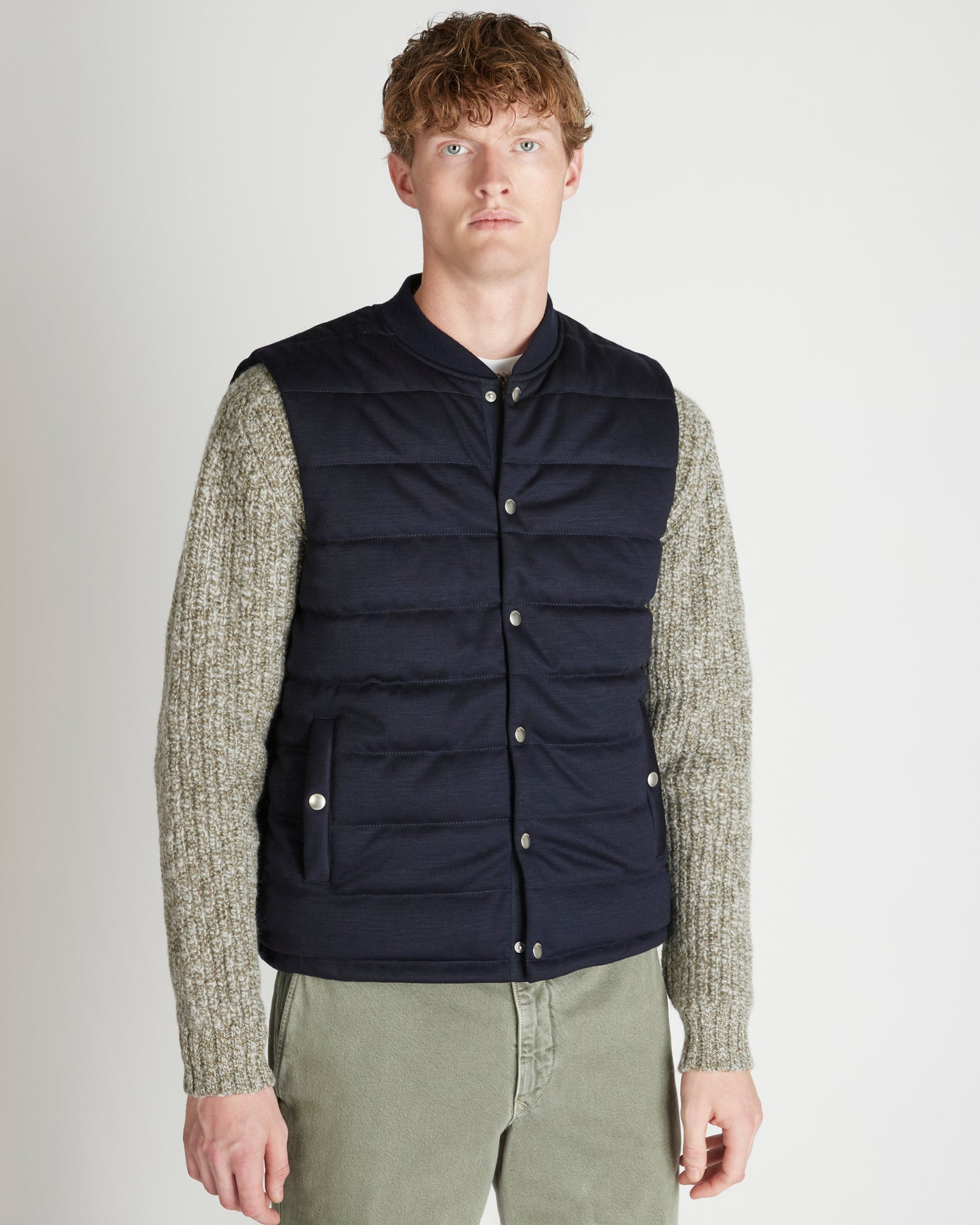 ウール・スリムフィットパッド入りジレ