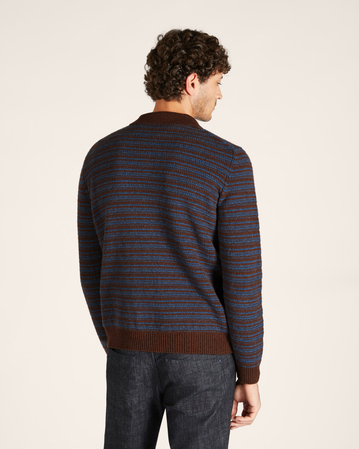 Polo jacquard en laine Geelong