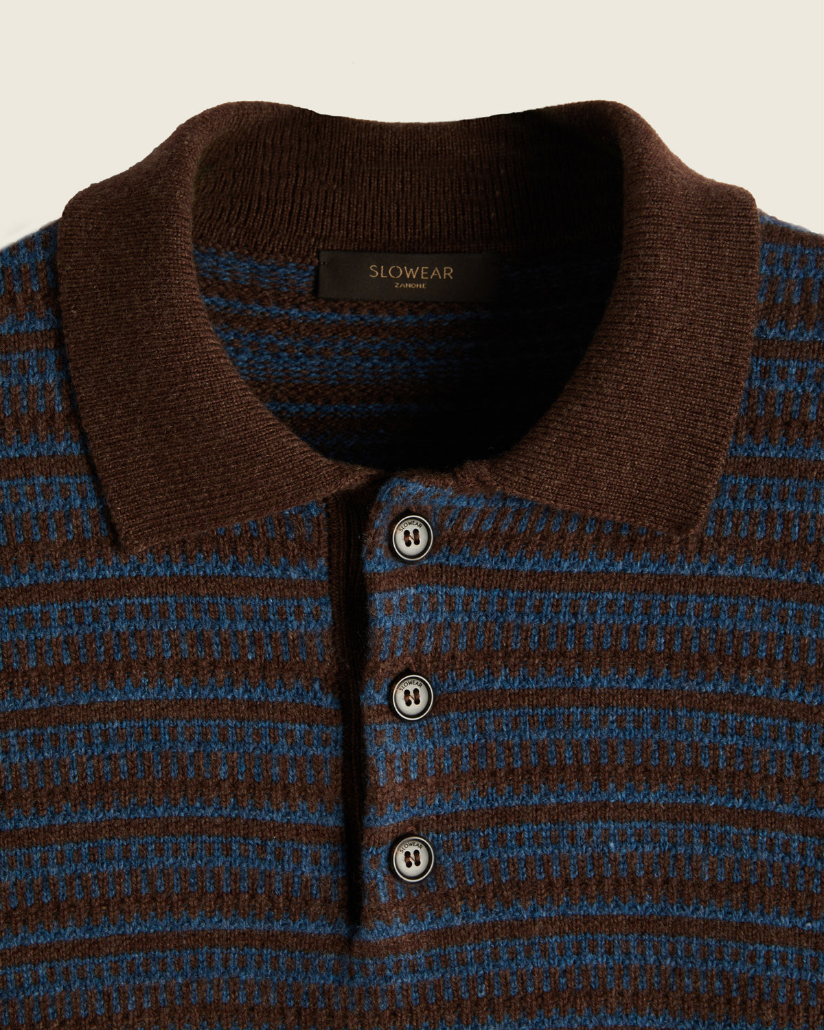 Polo jacquard en laine Geelong