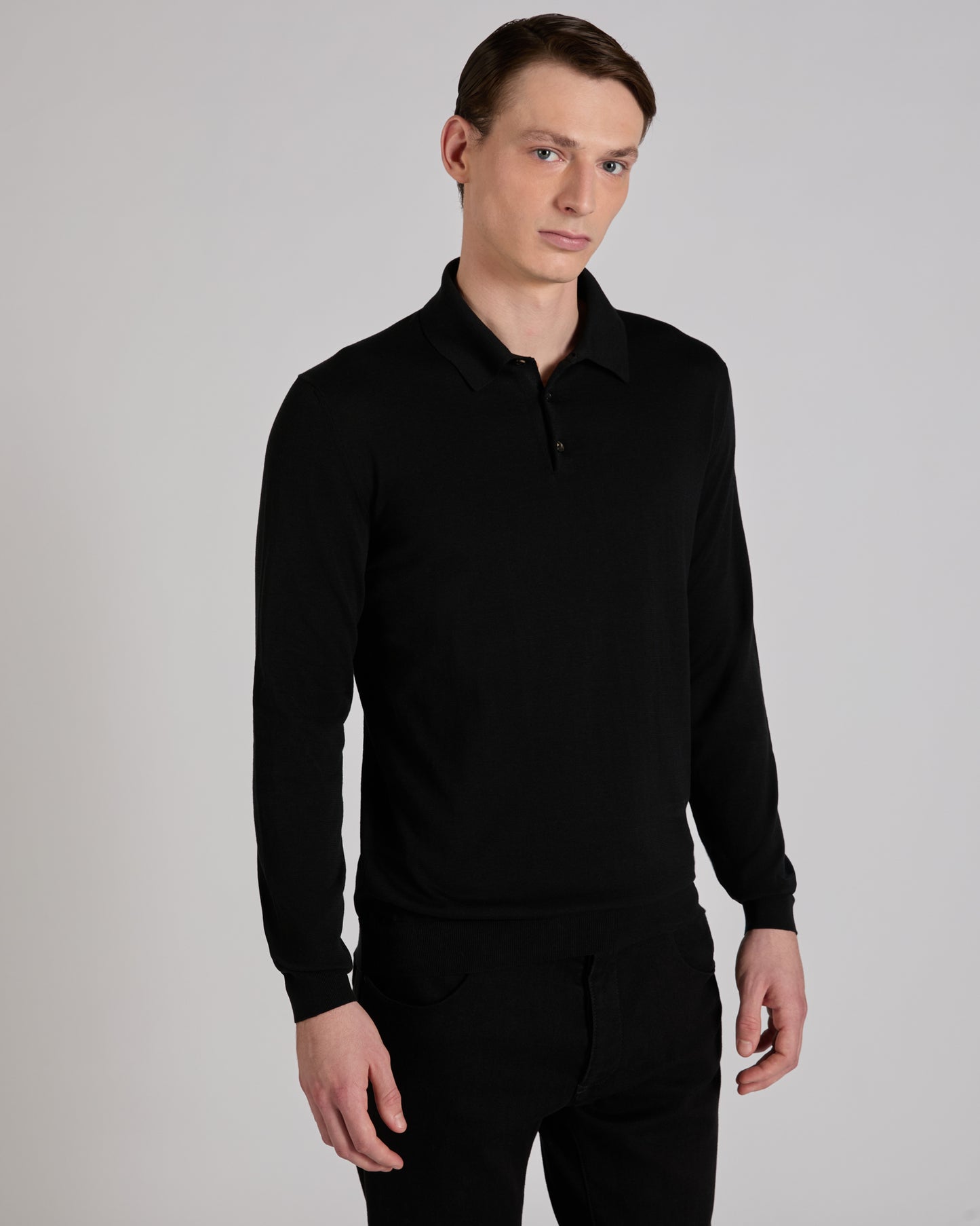 Polo slim fit in cotone e seta