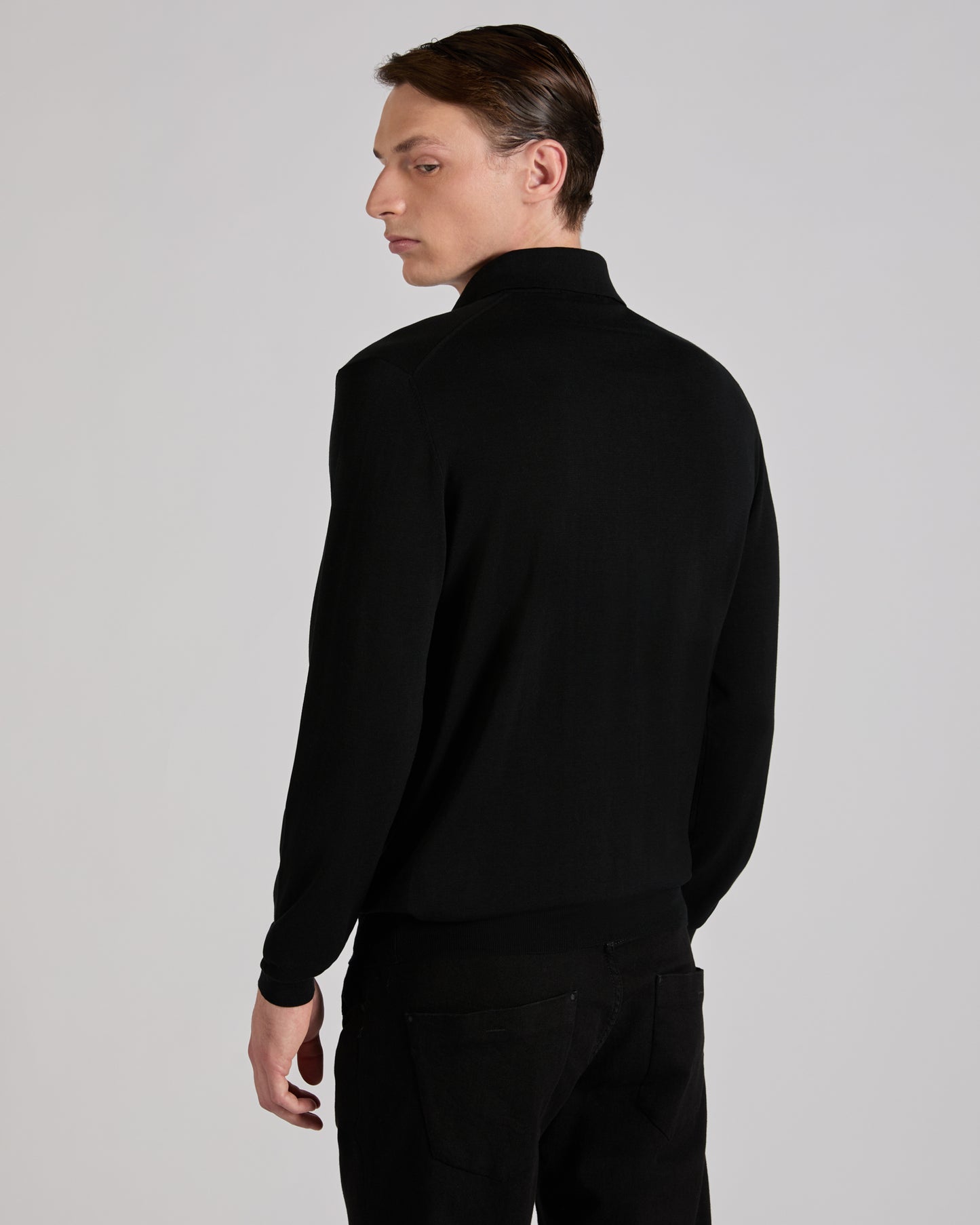 Polo slim fit in cotone e seta