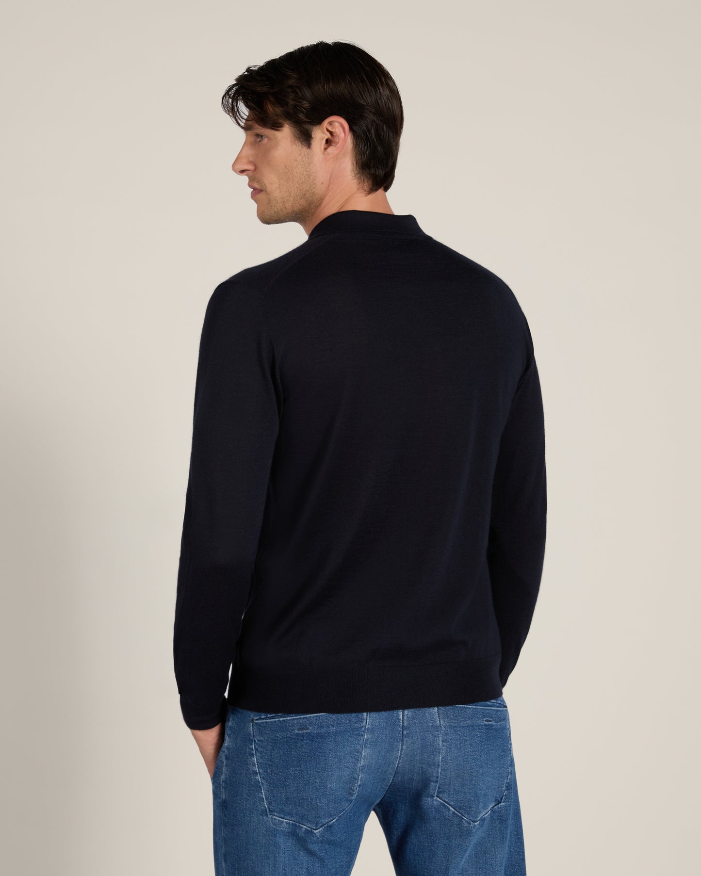 Cashmere and silk polo shirt