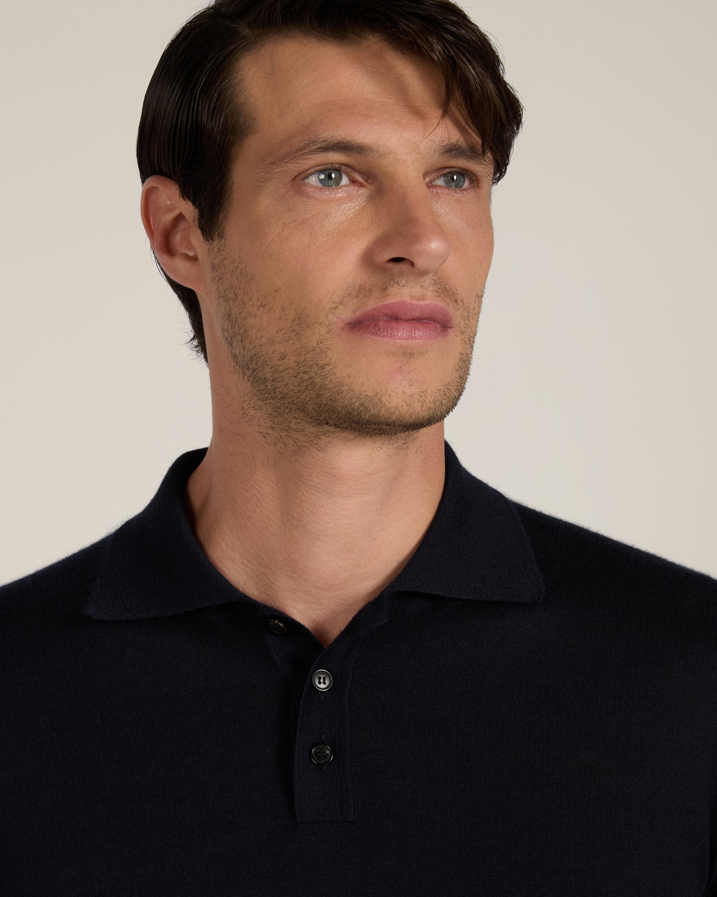 Cashmere and silk polo shirt