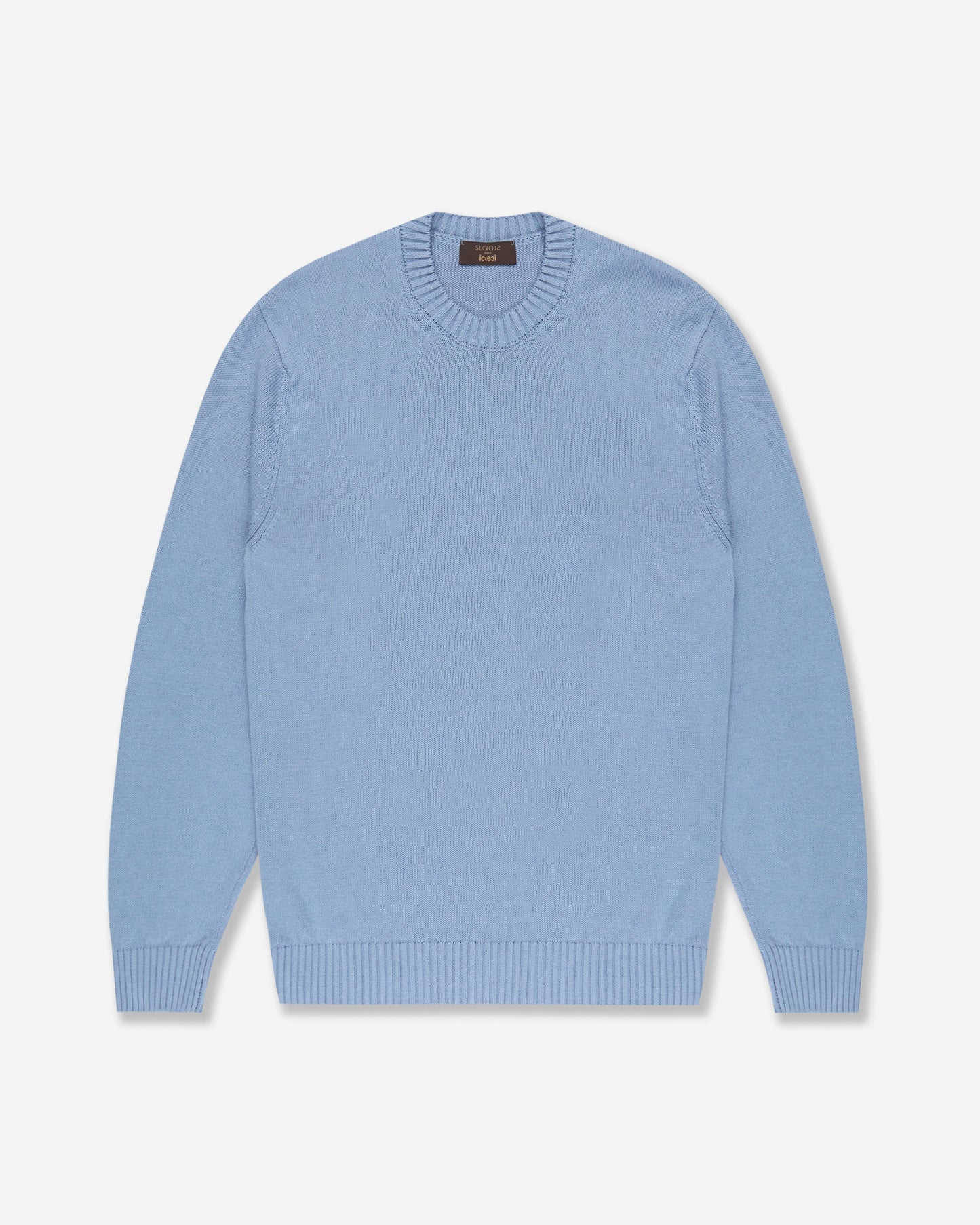 Rundhalspullover Slim Fit aus Leinen und Baumwolle