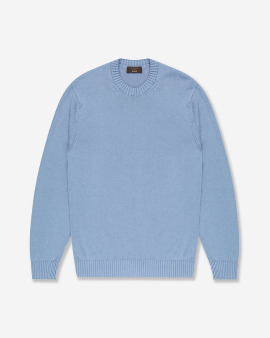 Slim fit linen and cotton crew-neck jumper