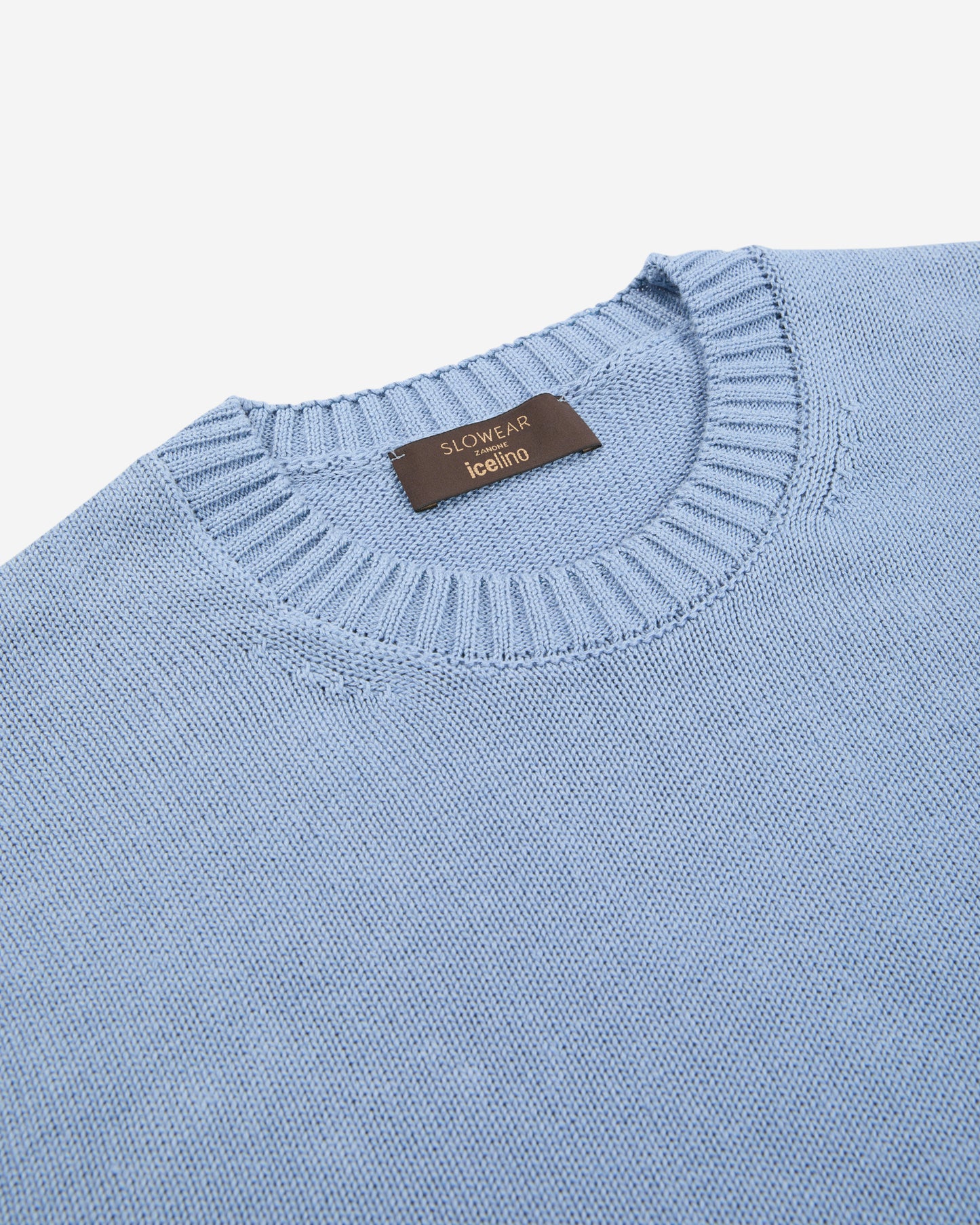 Rundhalspullover Slim Fit aus Leinen und Baumwolle