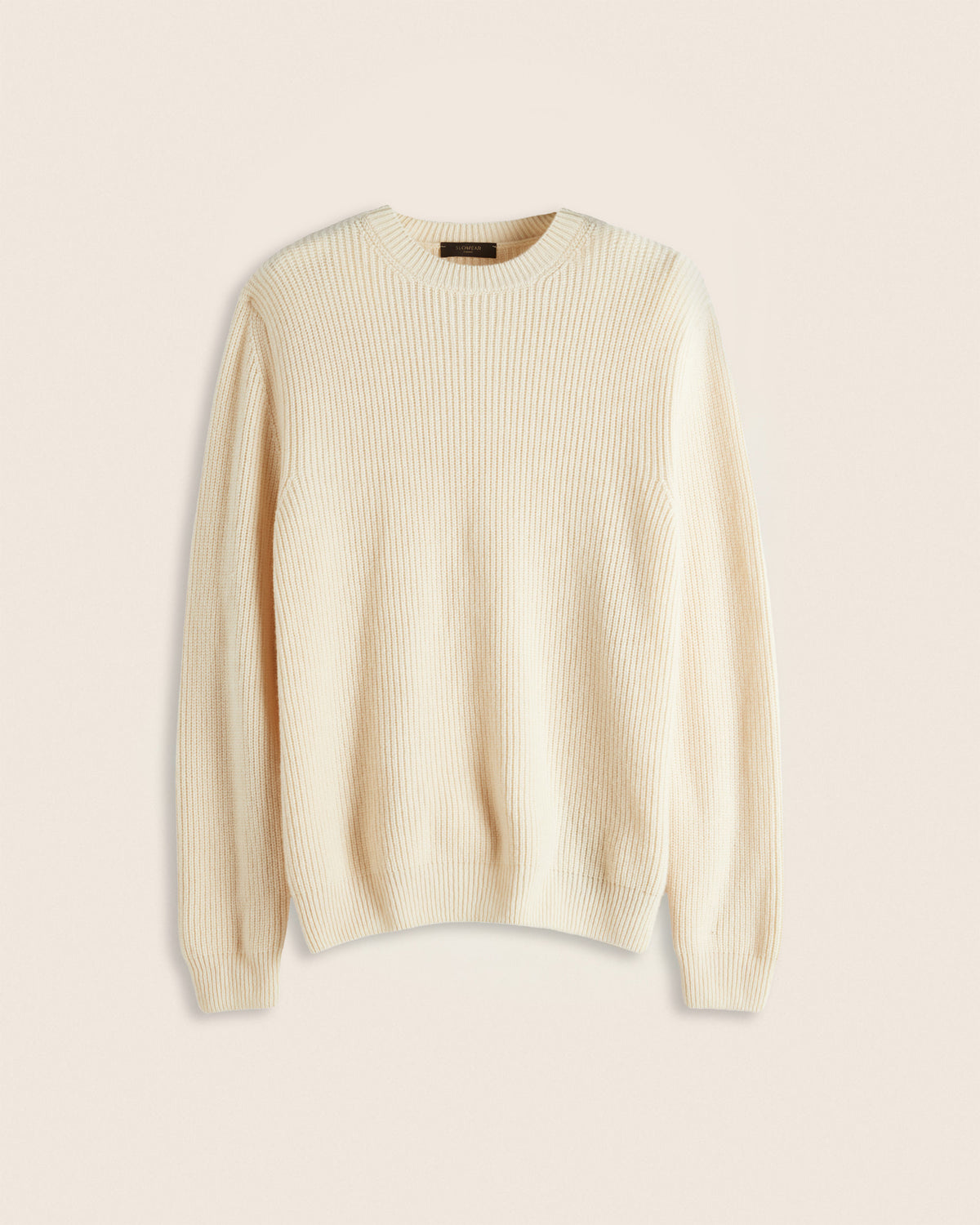 Rippenpullover aus reinem Kaschmir mit Rundhalsausschnitt