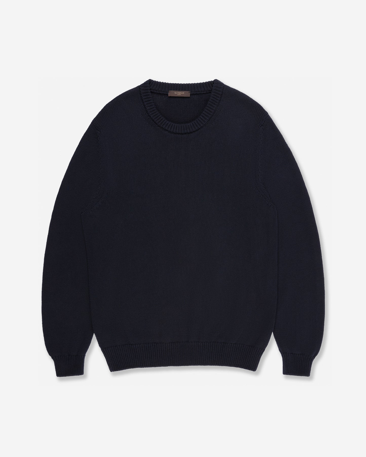 Slim fit cotton crew-neck jumper