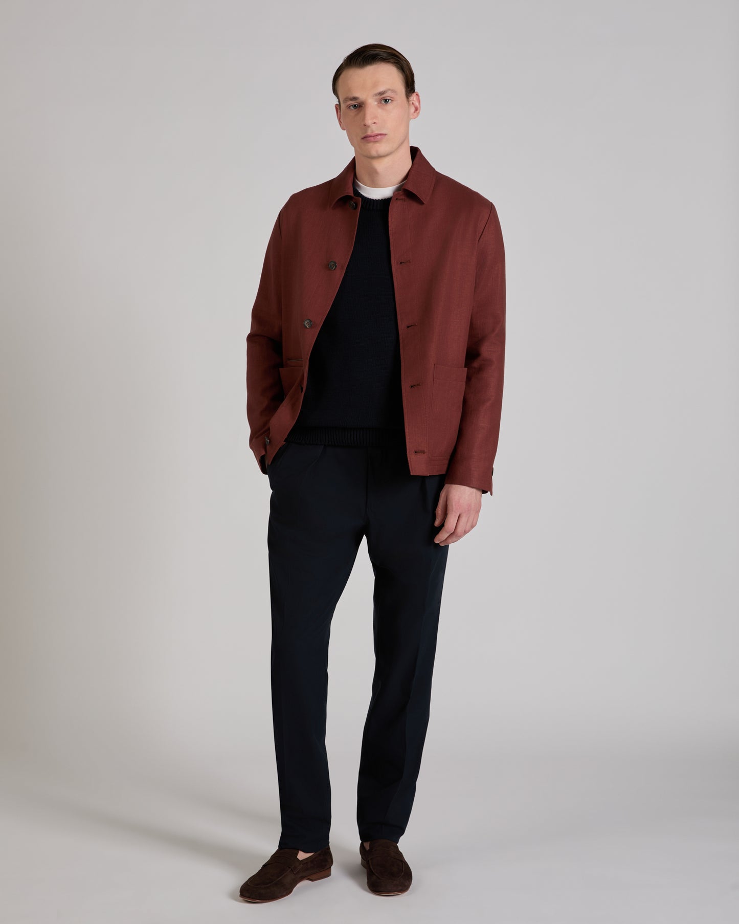 Slim fit cotton crew-neck jumper