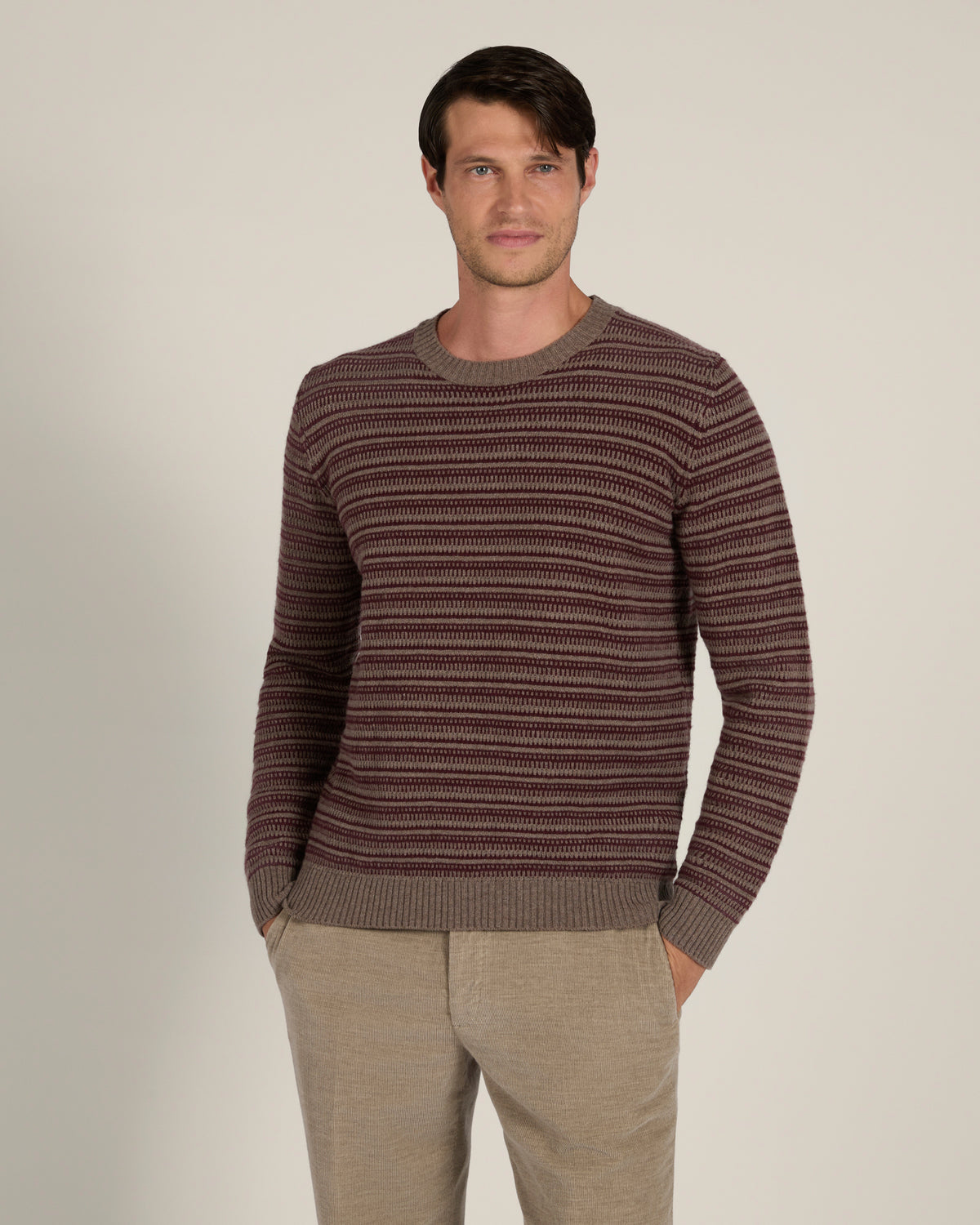 Girocollo slim fit in lana Geelong