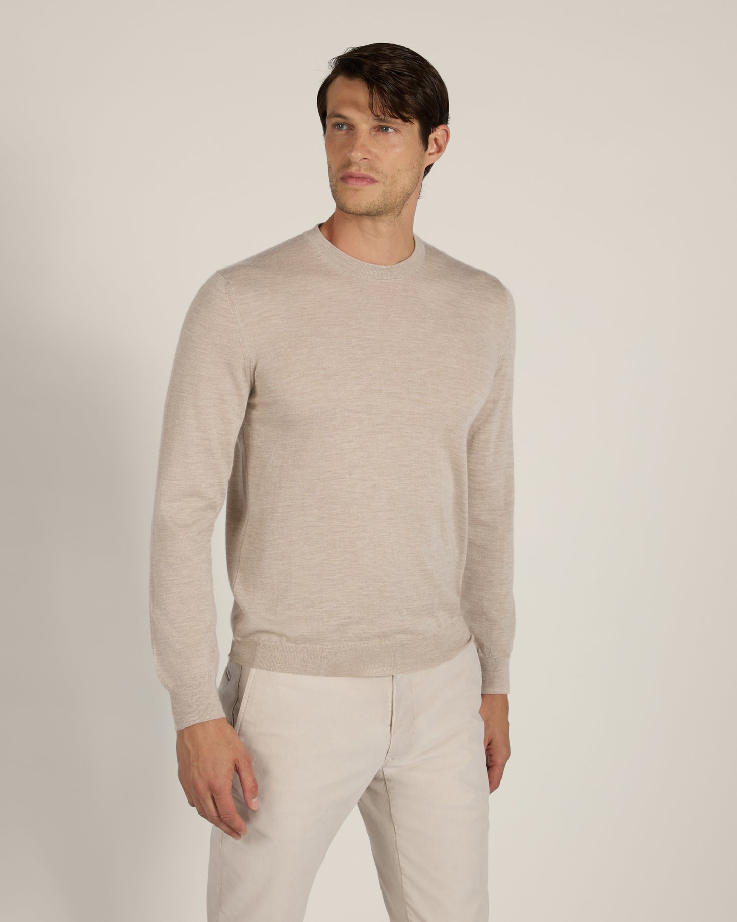 Girocollo slim fit in cashmere e seta