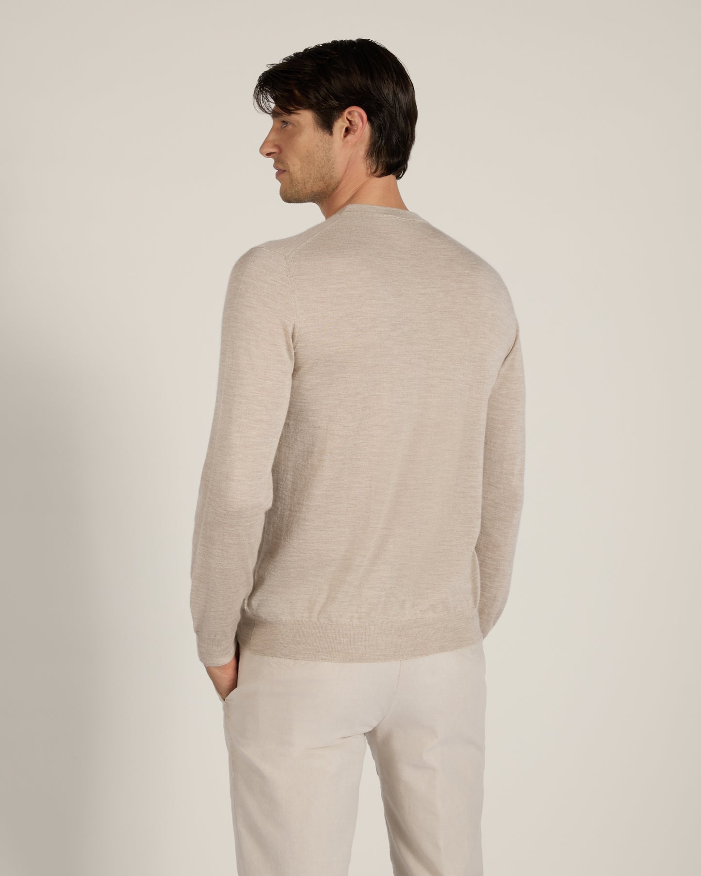Girocollo slim fit in cashmere e seta